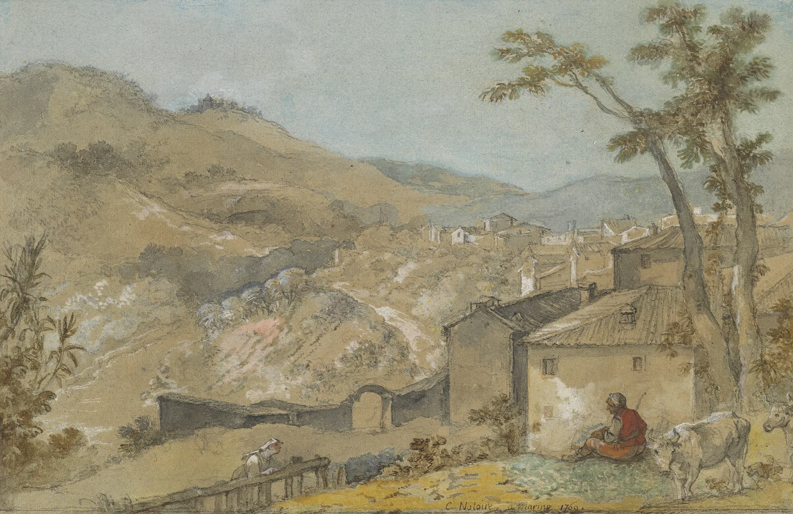 Marino And The Alban Hills Wall Art by Charles-Joseph Natoire - Canvas Print