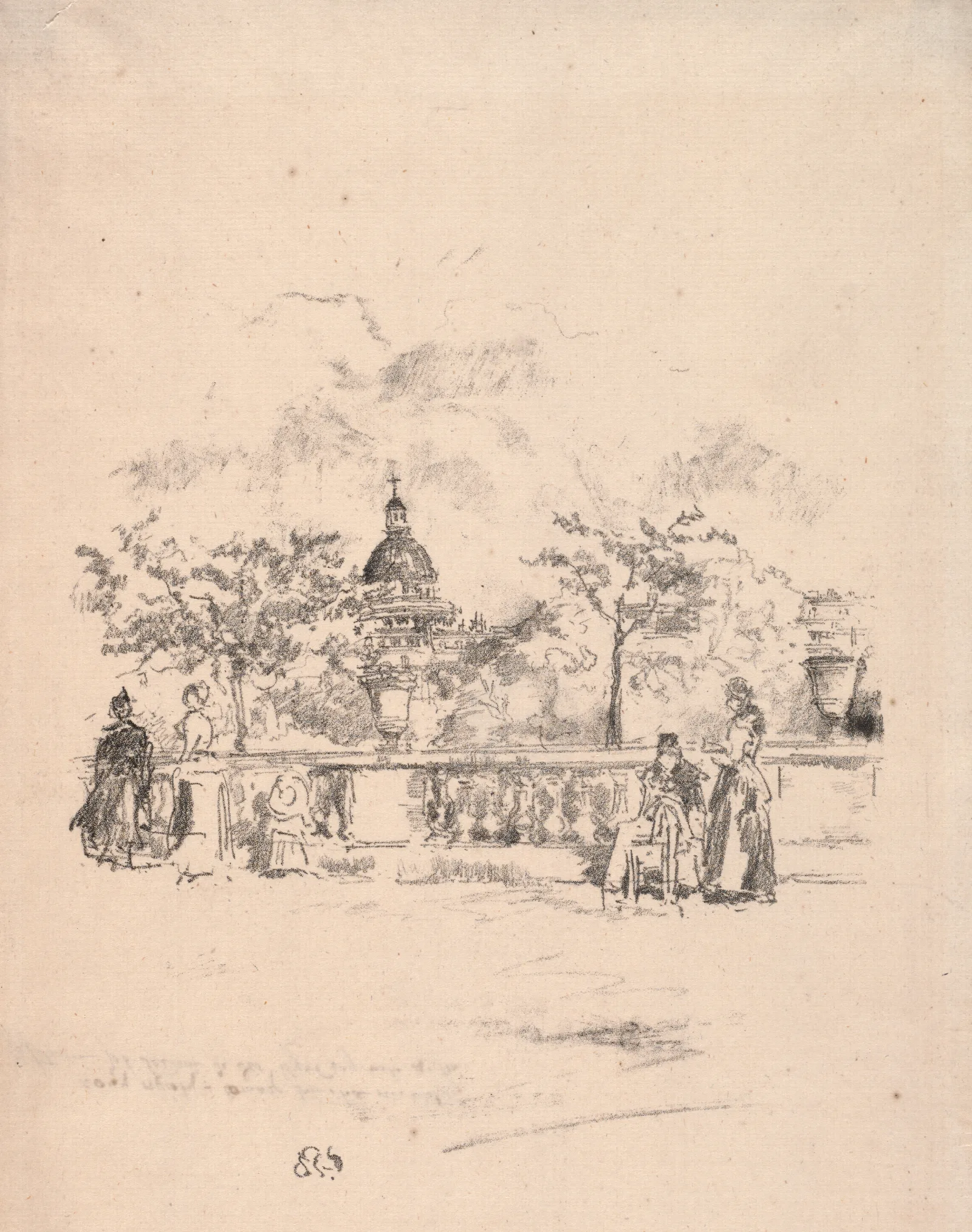 Pantheon From The Terrace Of The Luxembourg Gardens Wall Art by James Abbott McNeill Whistler - Canvas Print