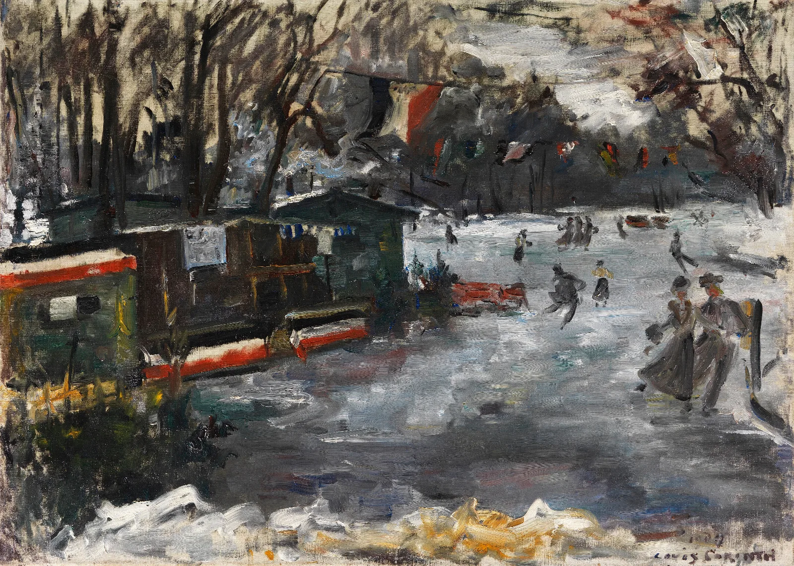 Eisbahn Im Berliner Tiergarten Wall Art by Lovis Corinth - Canvas Print
