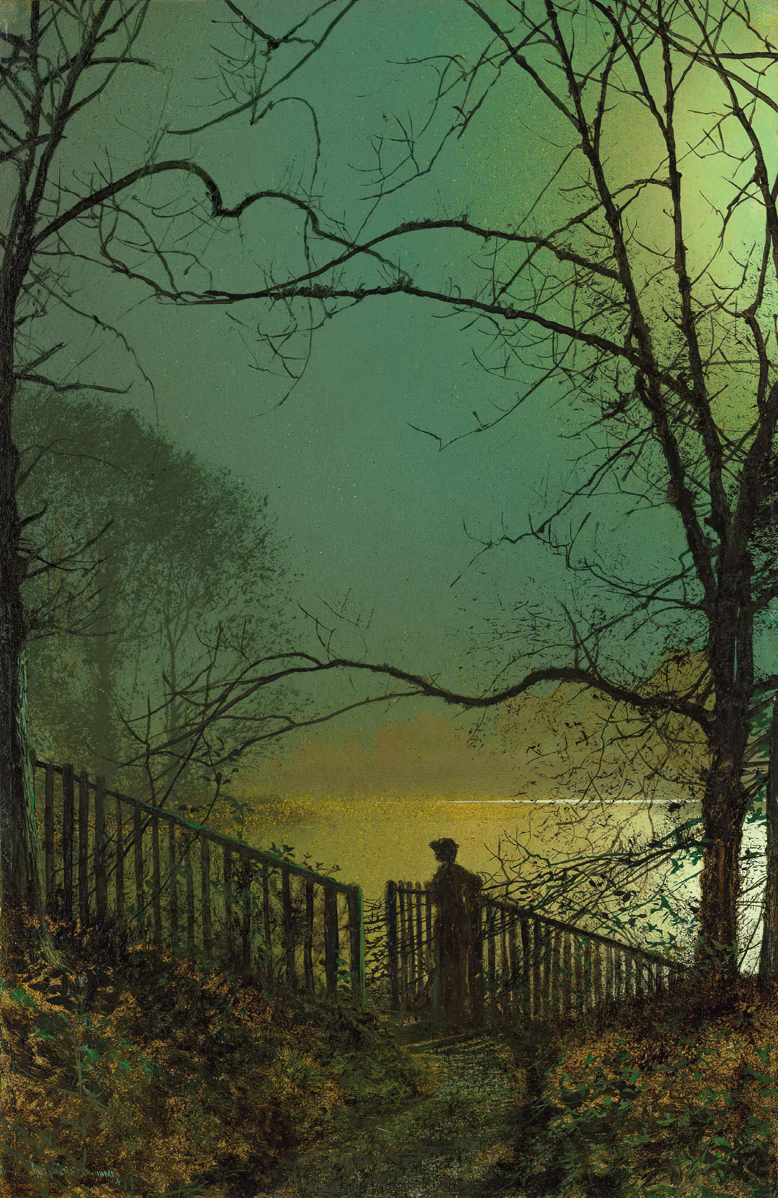 Roundhay Park Lake Wall Art by John Atkinson Grimshaw - Canvas Print