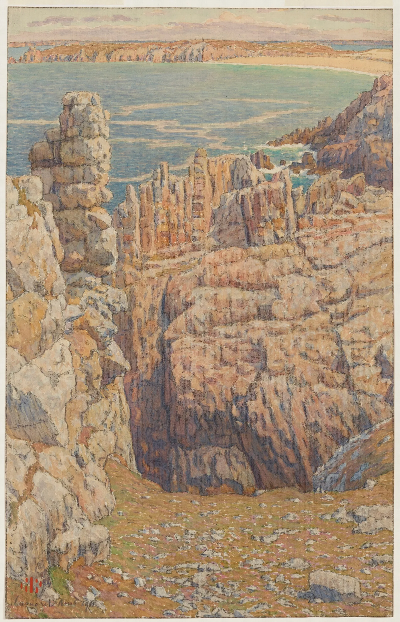 Falaises De Camaret Wall Art by Henri Rivière - Canvas Print