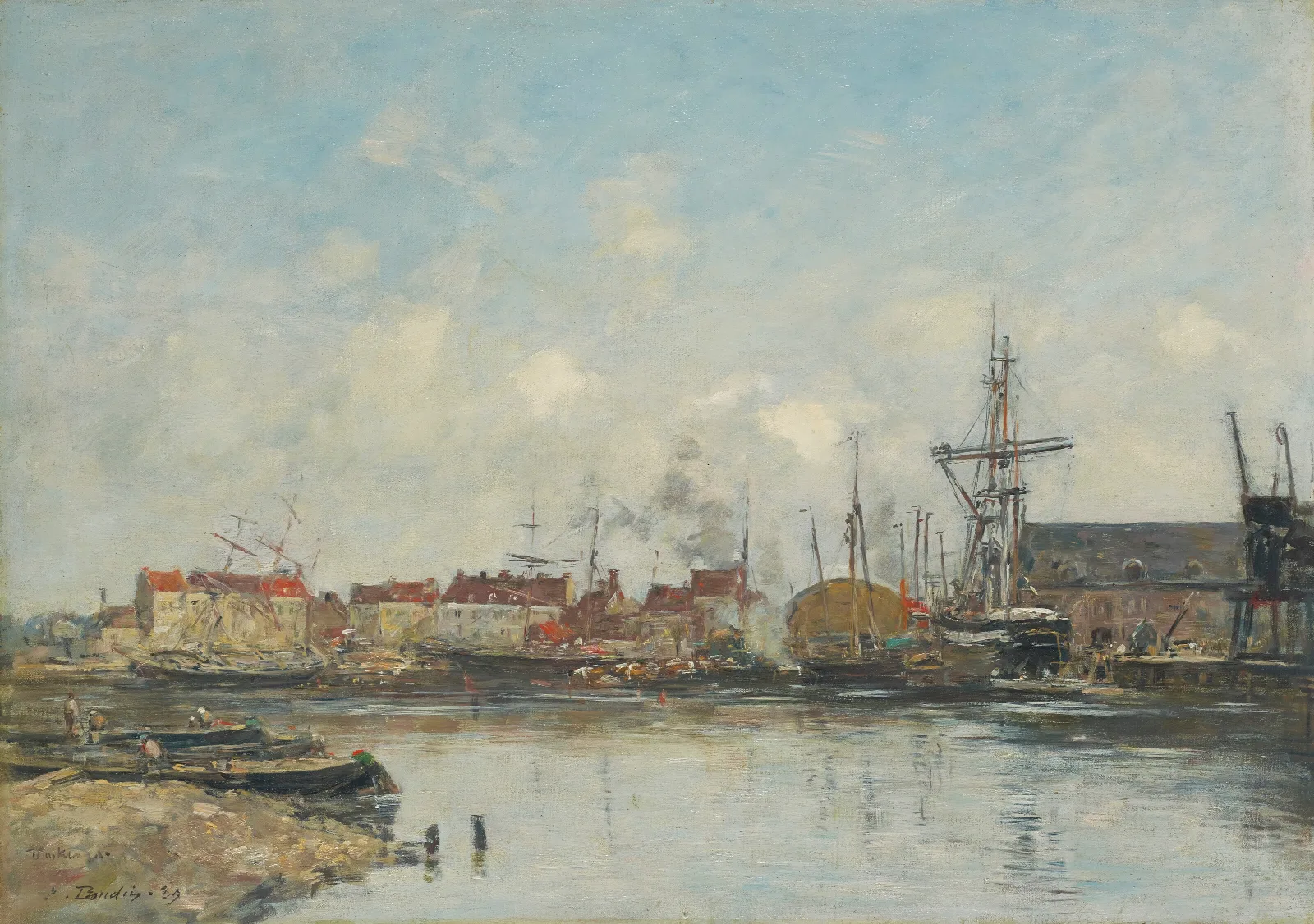 Dunkerque Le Vieux Bassin Wall Art by Eugène Boudin - Canvas Print