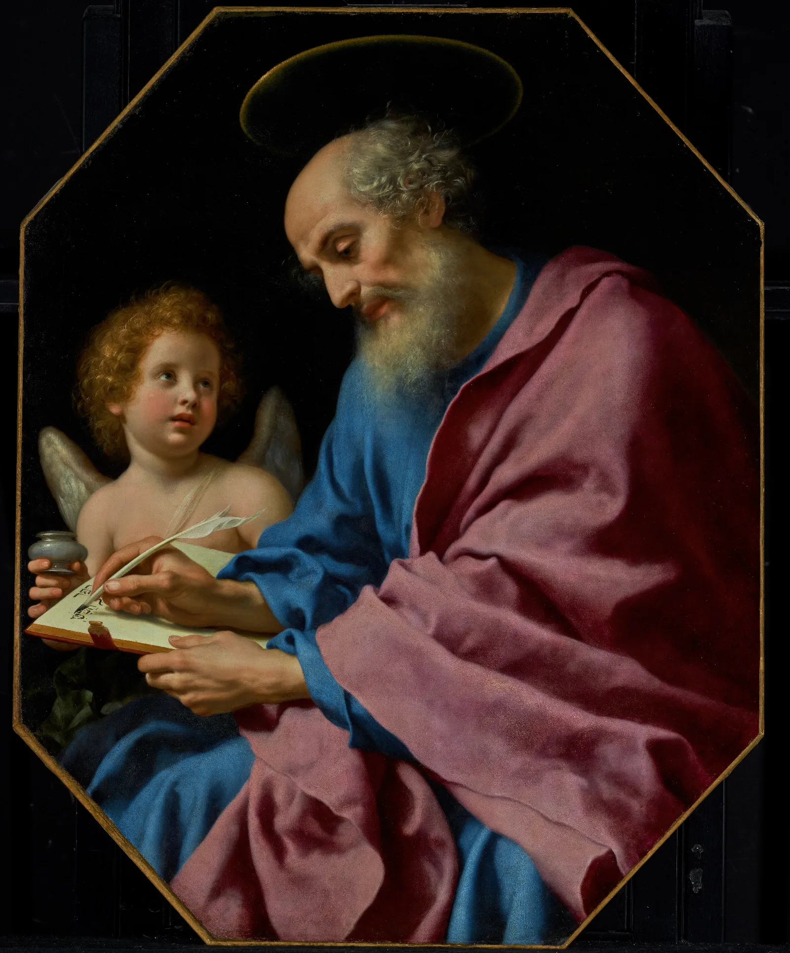 Saint Matthew Writing His Gospel Wall Art by Carlo Dolci - Canvas Print