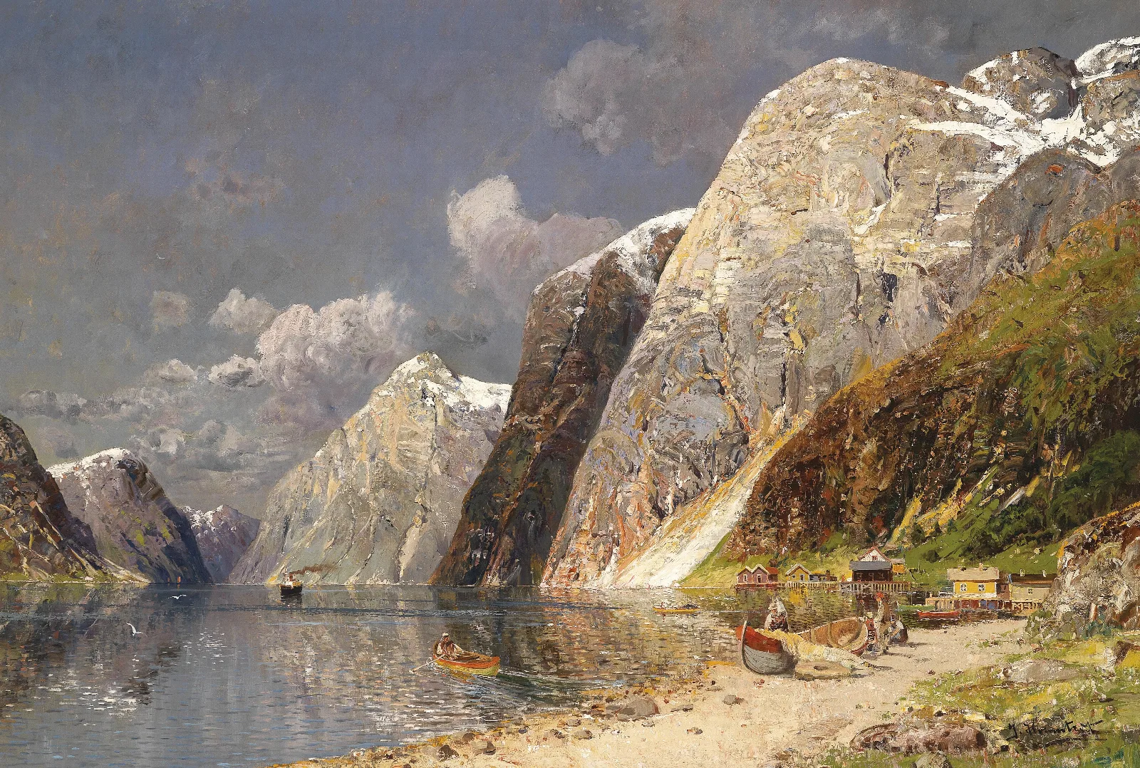 Grosse Fjordlandschaft Wall Art by Karl Kaufmann - Canvas Print