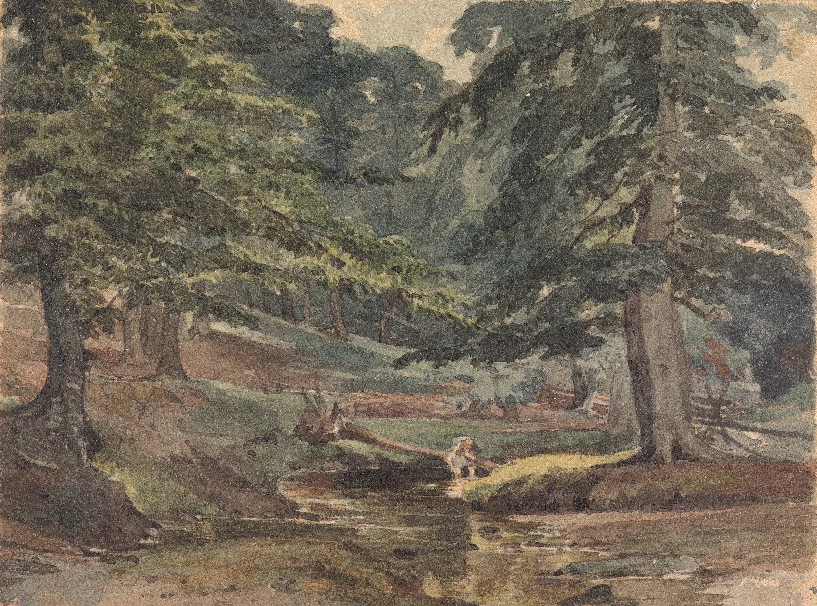 Wooded River Scene Wall Art by Thomas Sully - Canvas Print