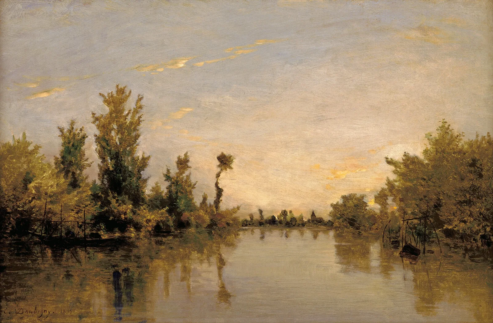 Banks Of The Seine Wall Art by Charles François Daubigny - Canvas Print