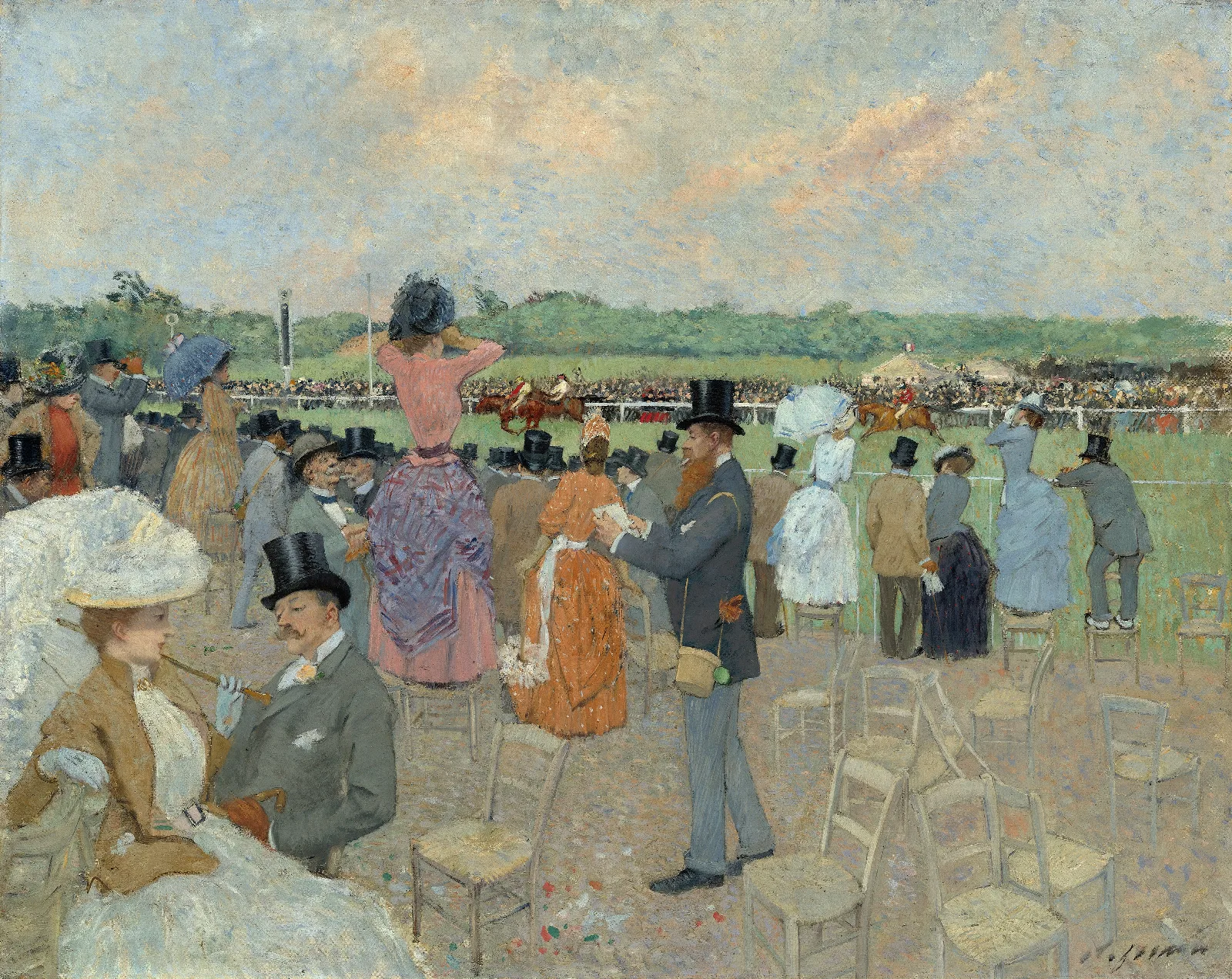 The Races At Longchamp 2 Wall Art by Jean-Louis Forain - Canvas Print