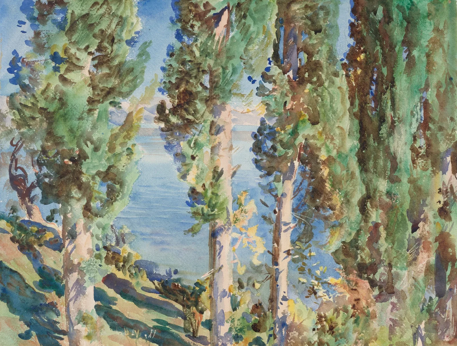 Corfu Cypresses Wall Art by John Singer Sargent - Canvas Print