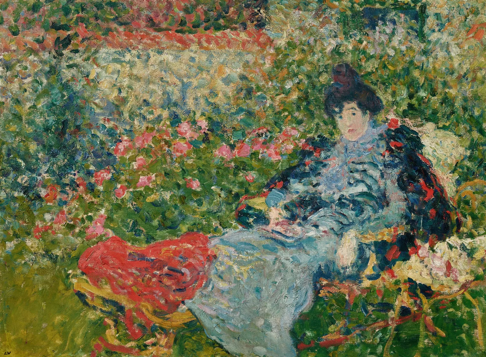 Gabrielle Valtat Au Jardin Wall Art by Louis Valtat - Canvas Print