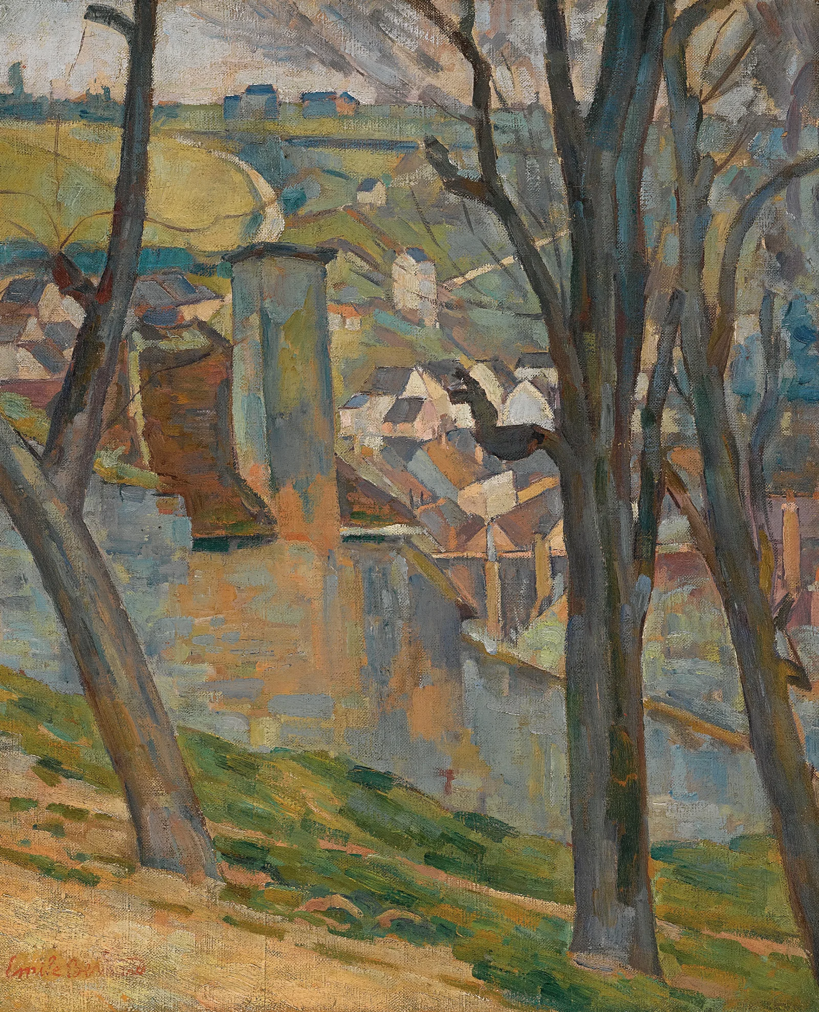 Paysage Pres De Tonnerre Wall Art by Emile Bernard - Canvas Print