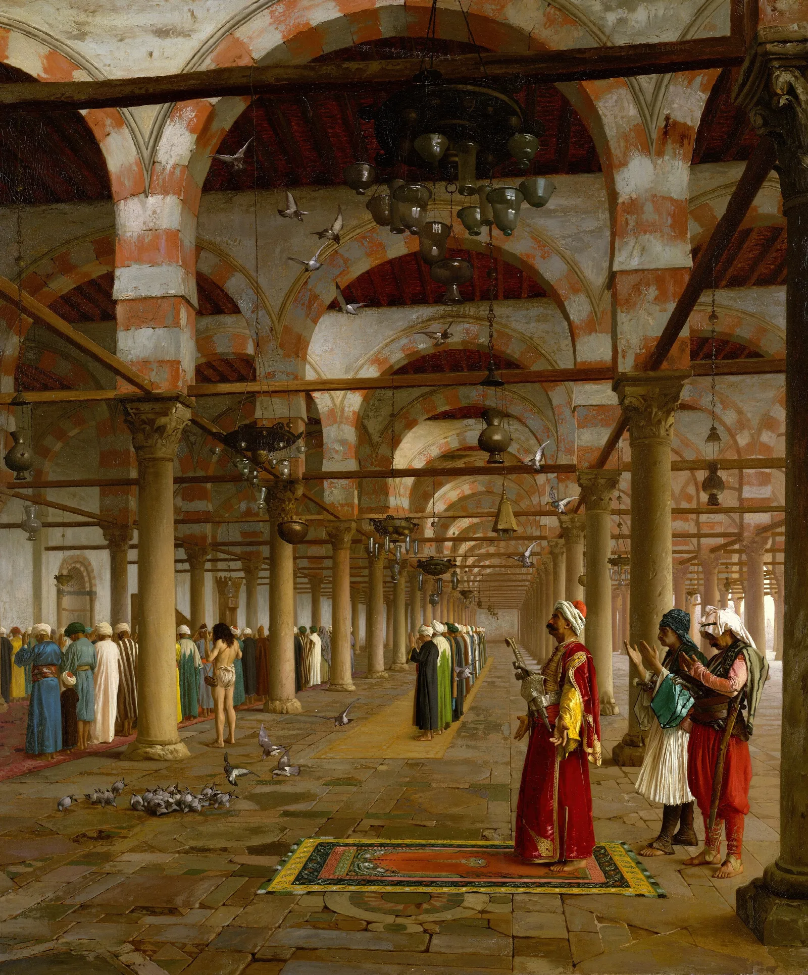 Prayer In The Mosque Wall Art by Jean-Léon Gérôme - Canvas Print