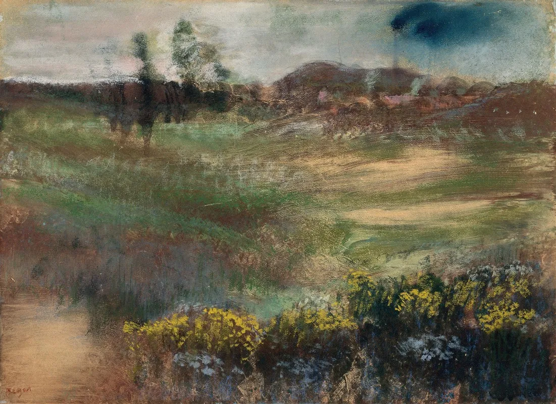 Landscape With Smokestacks Wall Art by Edgar Degas - Canvas Print
