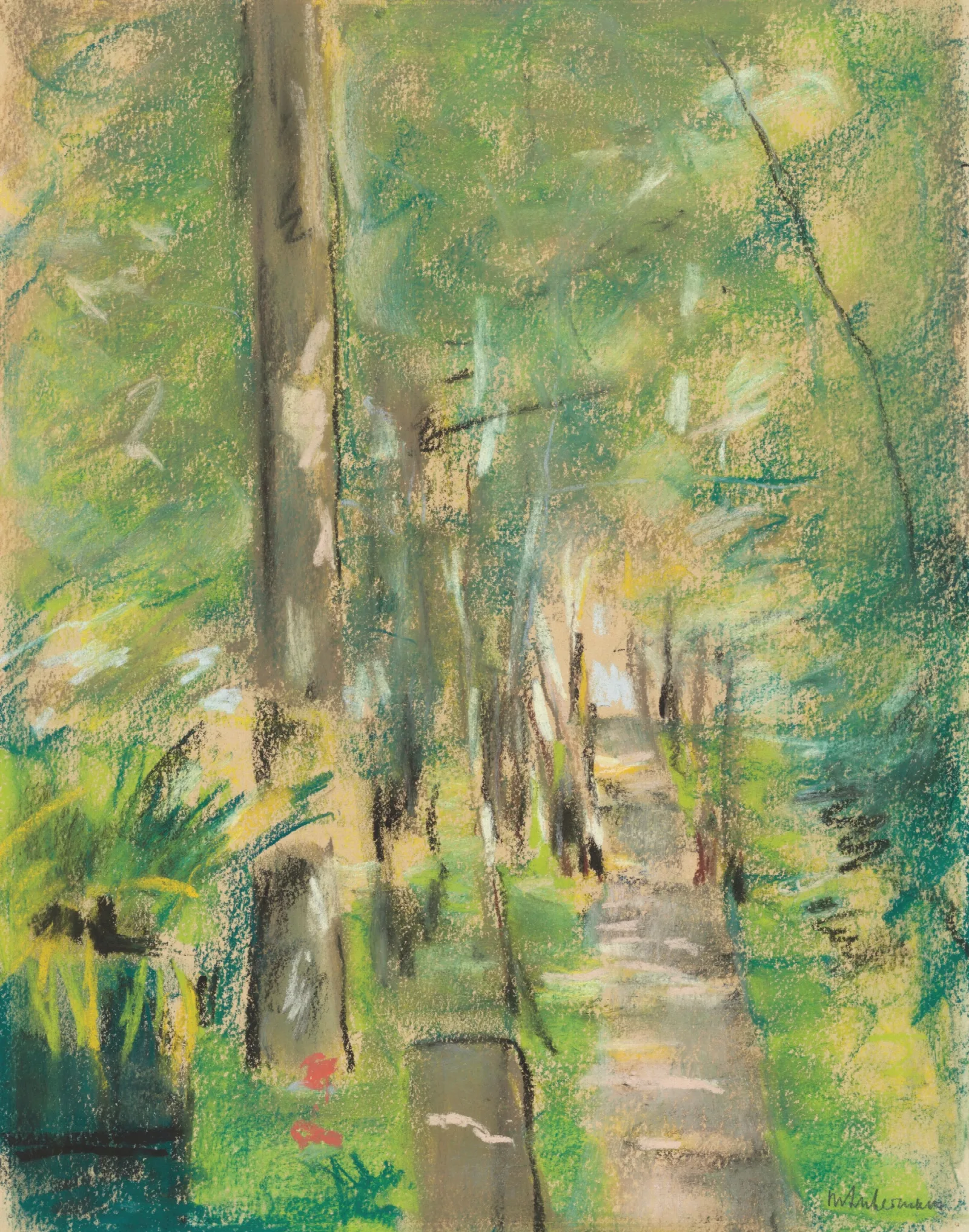 Birkenallee Im Wannseegarten Wall Art by Max Liebermann - Canvas Print