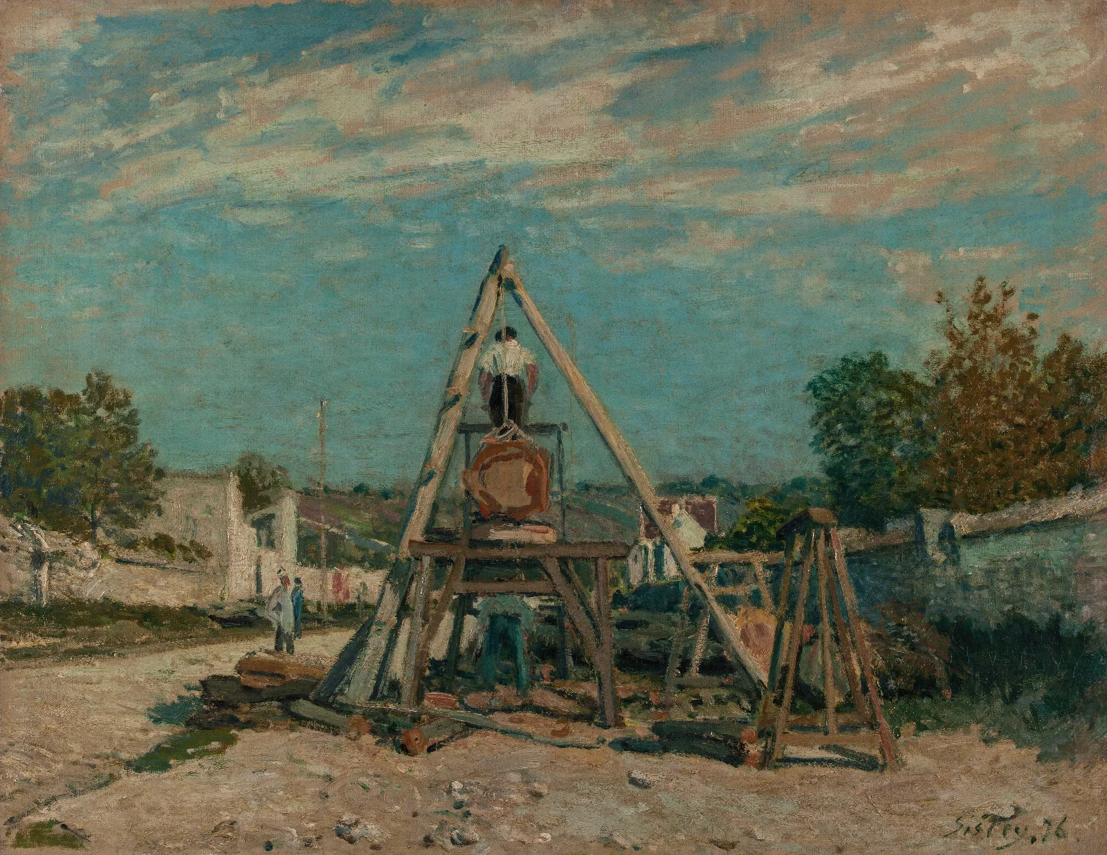 Les Scieurs De Long Wall Art by Alfred Sisley - Canvas Print