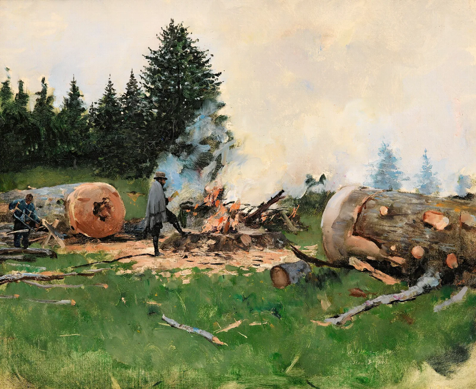 Woodman In A Moutain Village Wall Art by Jean Béraud - Canvas Print