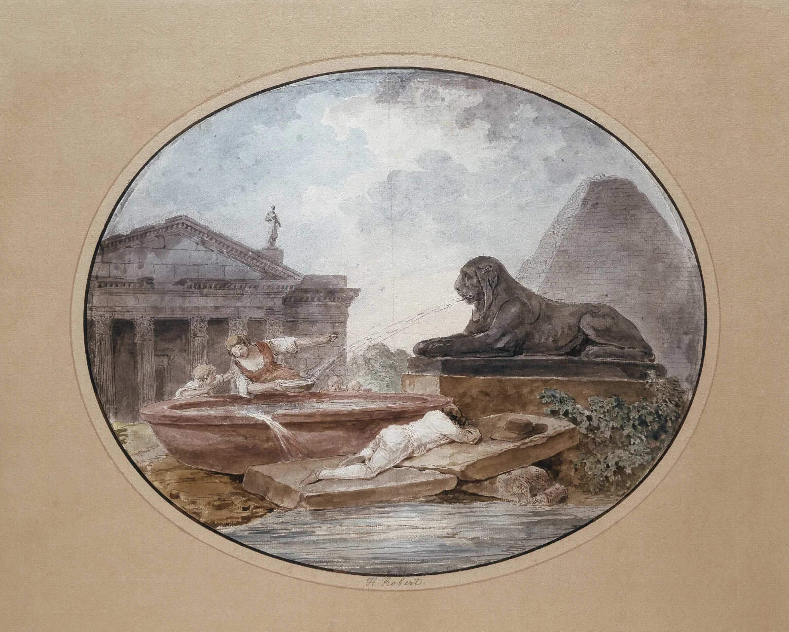 Architectural Capriccio 5 Wall Art by Hubert Robert - Canvas Print
