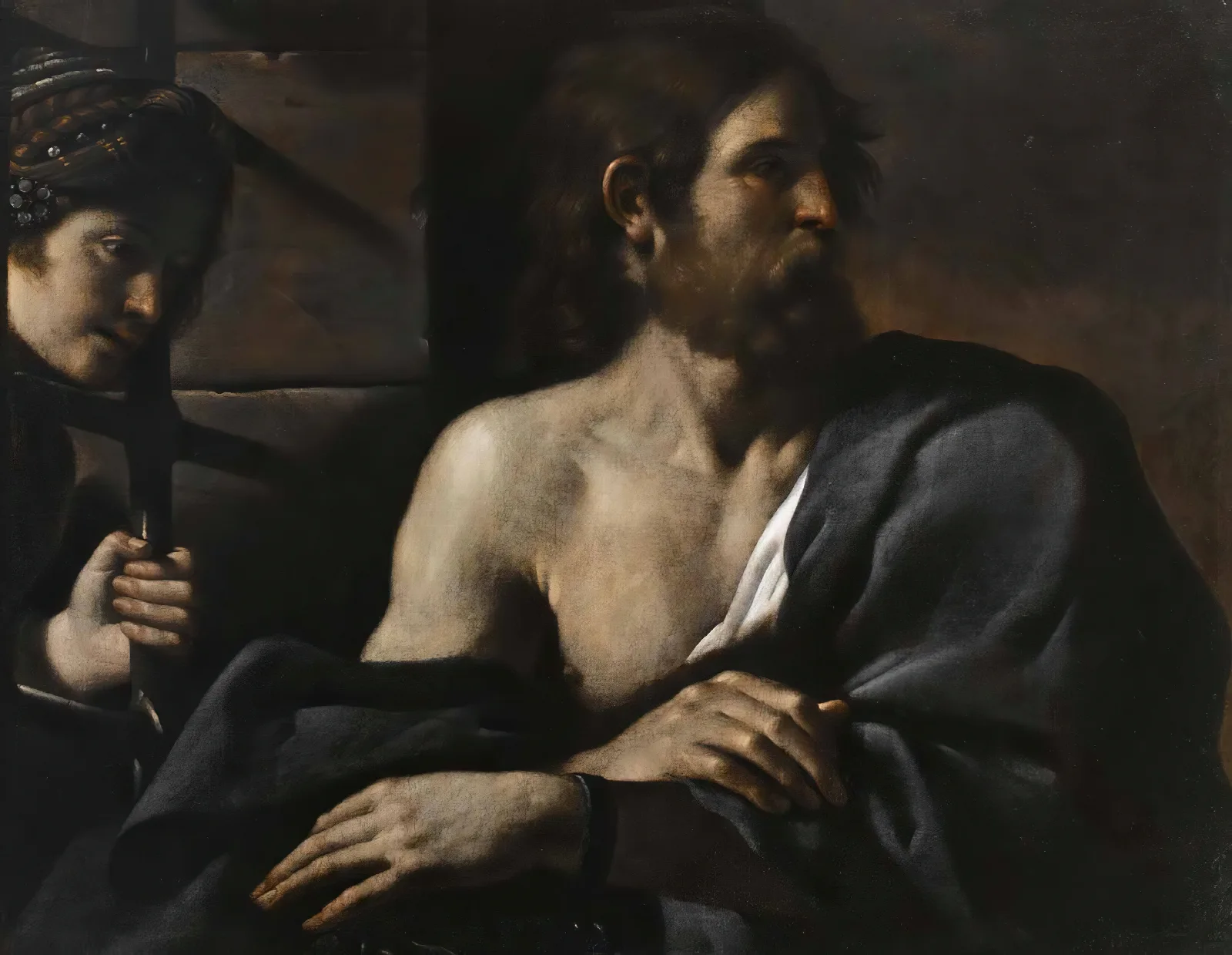 Saint John The Baptist In Prison Visited By Salome Wall Art by Guercino - Canvas Print