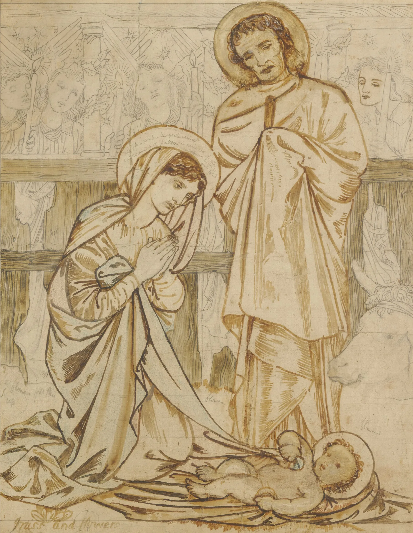 The Nativity 23 Wall Art by Sir Edward Coley Burne-Jones - Canvas Print