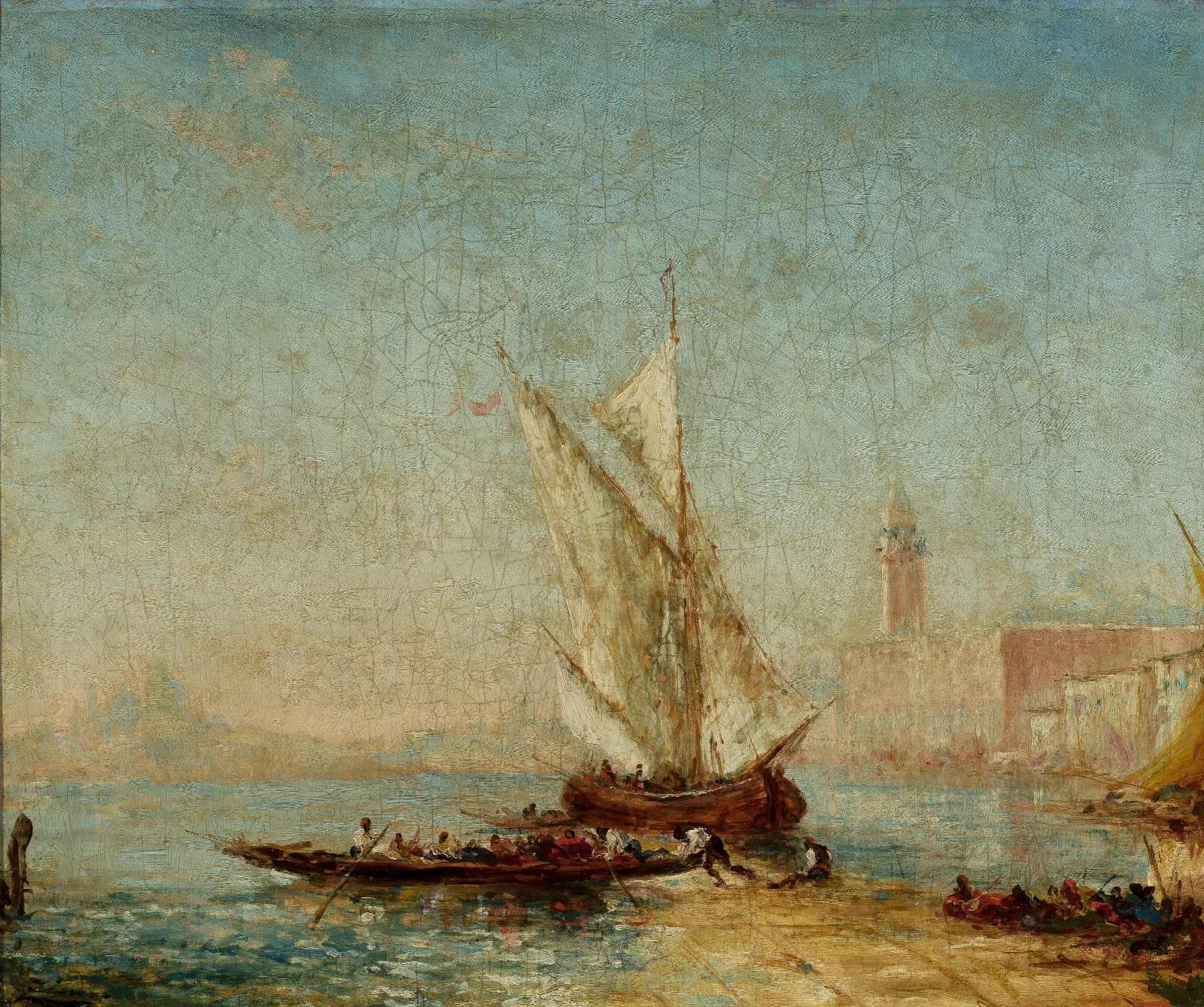 View Of Venice With The Doges Palace 2 Wall Art by Félix Ziem - Canvas Print
