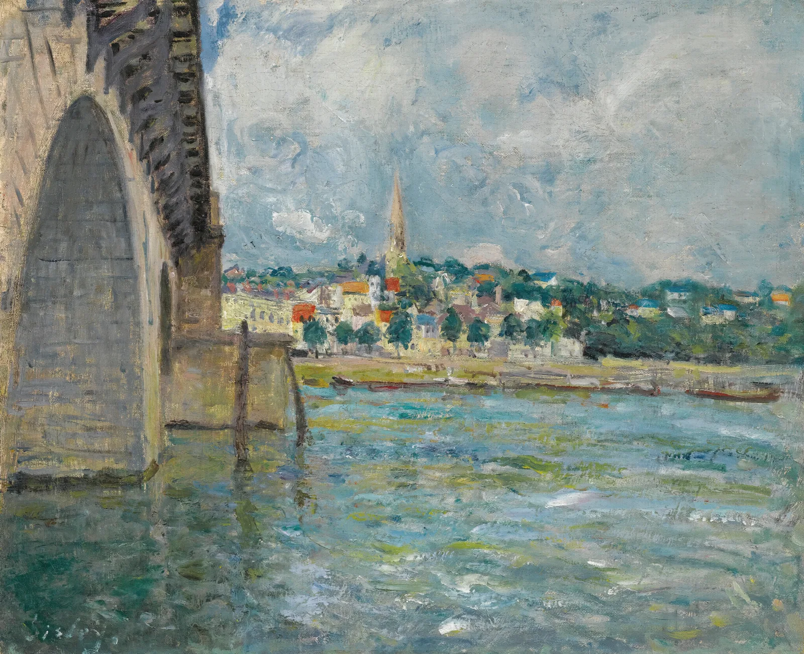 Le Pont De St Cloud Wall Art by Alfred Sisley - Canvas Print