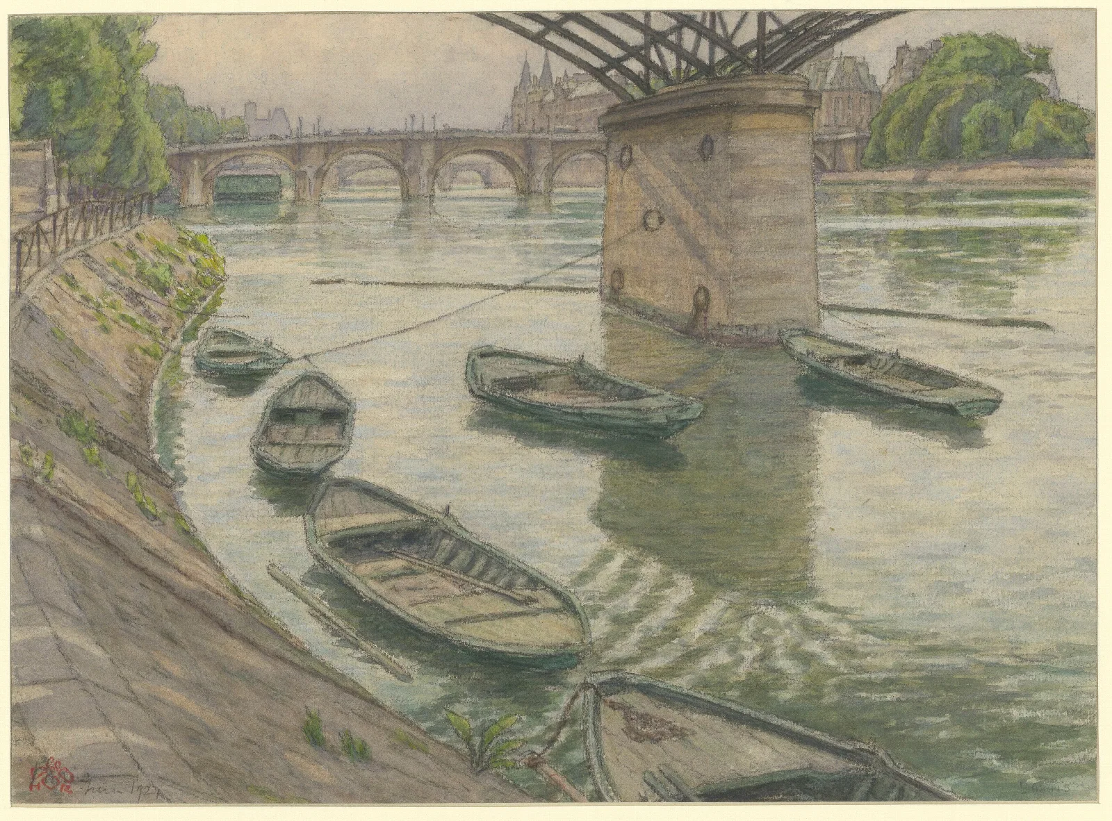Paris Quai Du Louvre Wall Art by Henri Rivière - Canvas Print
