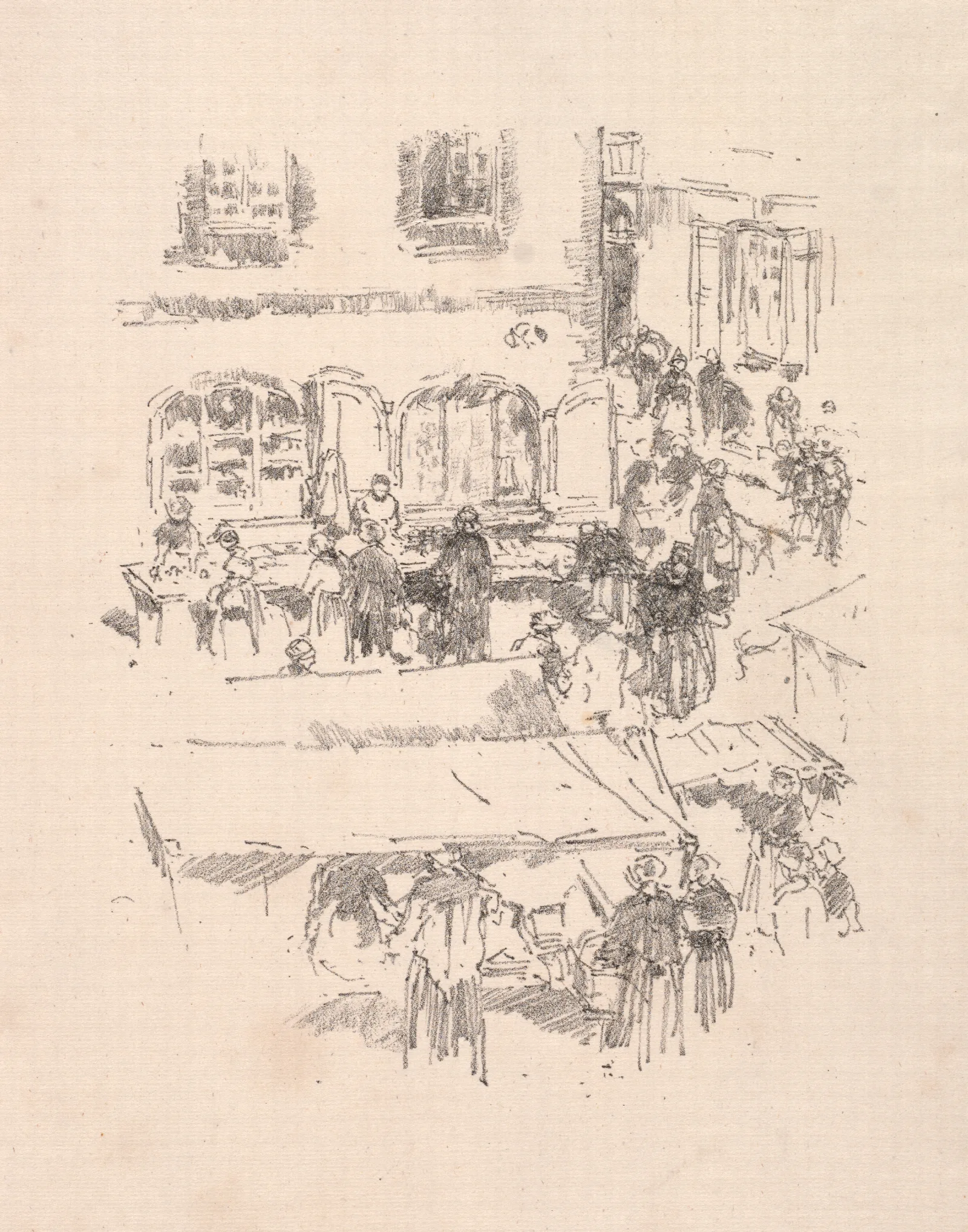 The Market Place Vitre Wall Art by James Abbott McNeill Whistler - Canvas Print
