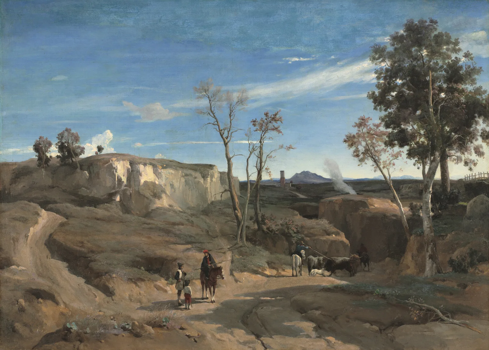 La Cervara The Roman Campagna Wall Art by Jean-Baptiste-Camille Corot - Canvas Print
