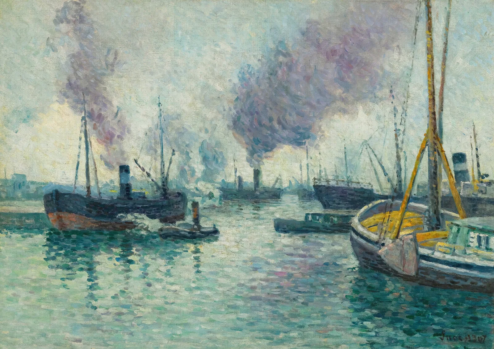 Le Port De Rotterdam Wall Art by Maximilien Luce - Canvas Print