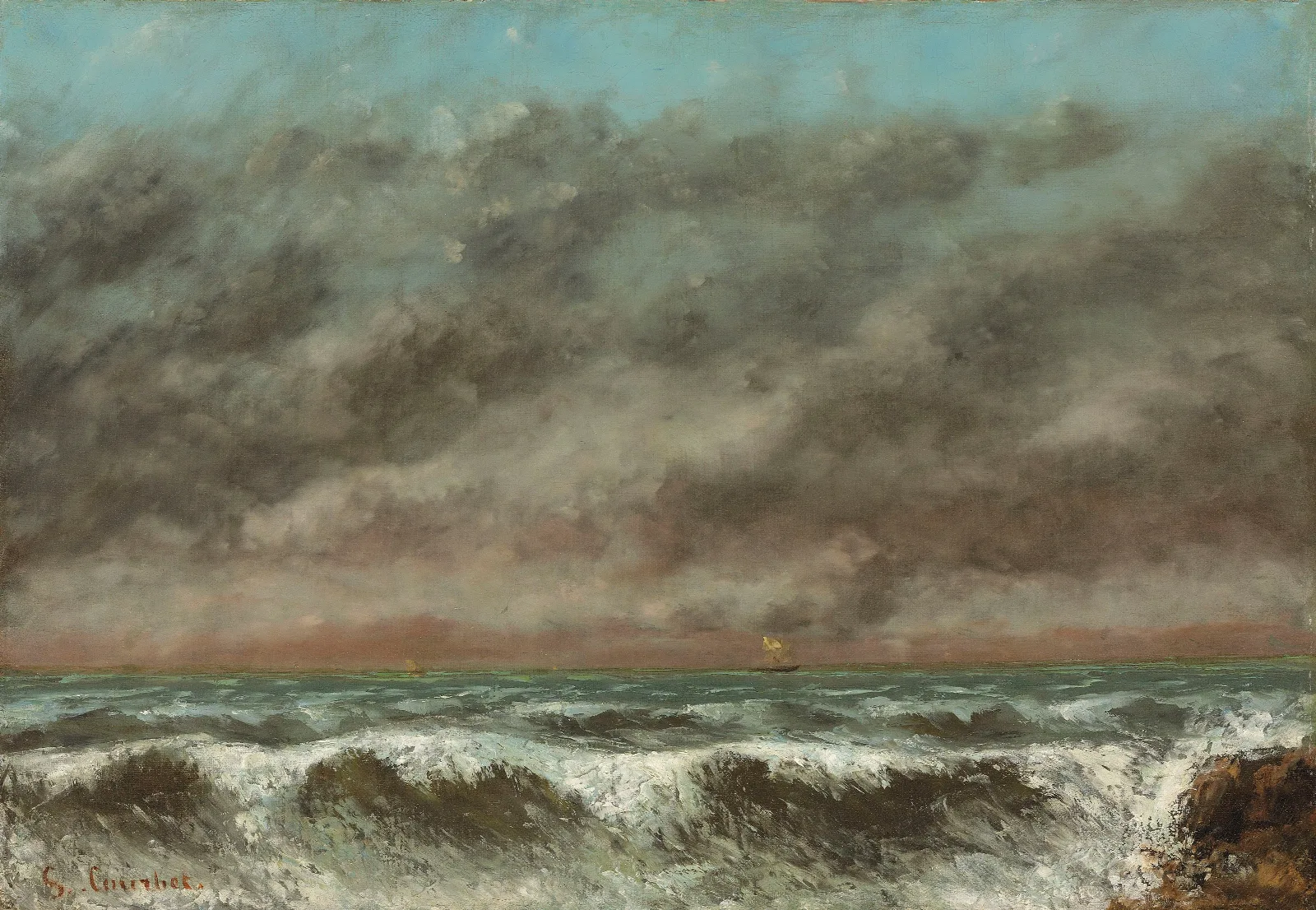 Marine 7 Wall Art by Gustave Courbet - Canvas Print