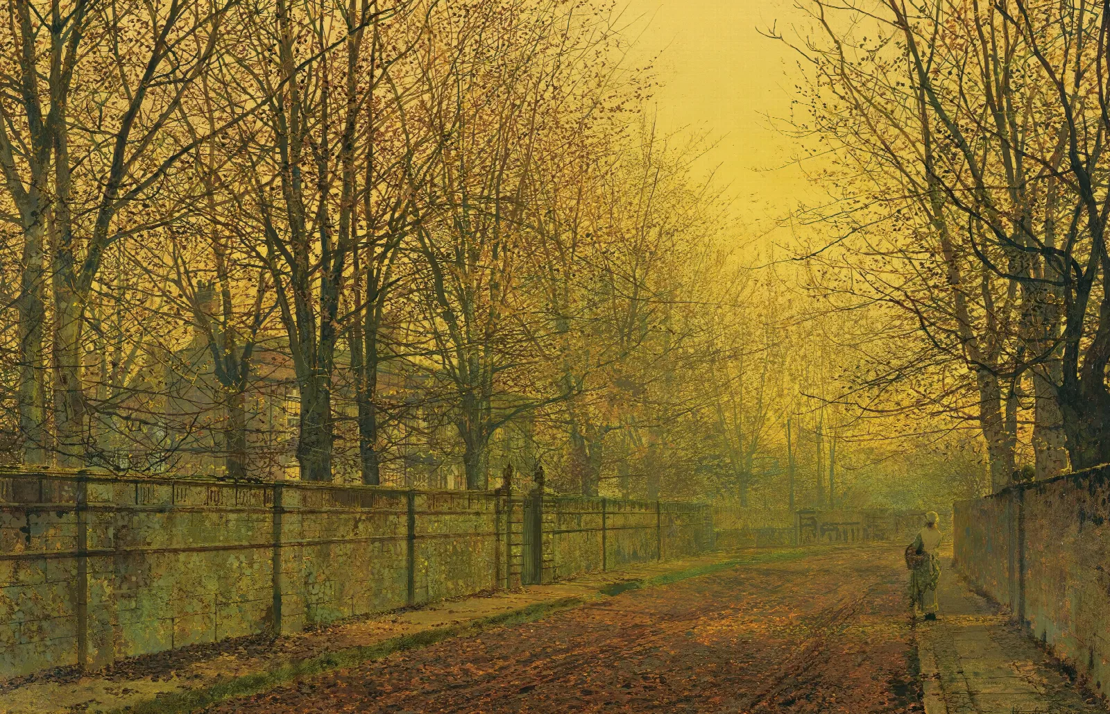 In The Golden Glow Of Autumn Wall Art by John Atkinson Grimshaw - Canvas Print