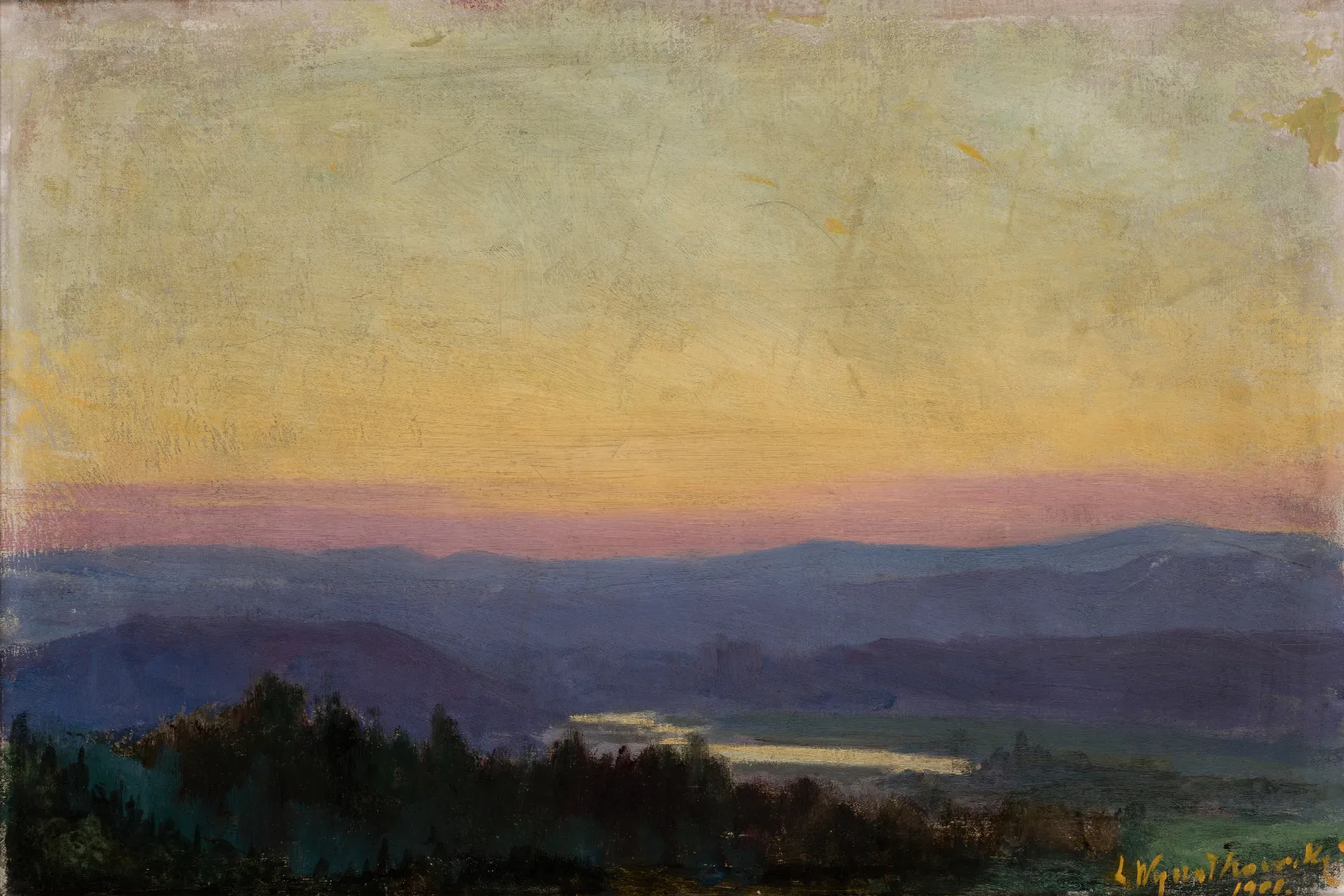 The Vistula Near Tyniec At Sunset Wall Art by Leon Wyczółkowski - Canvas Print