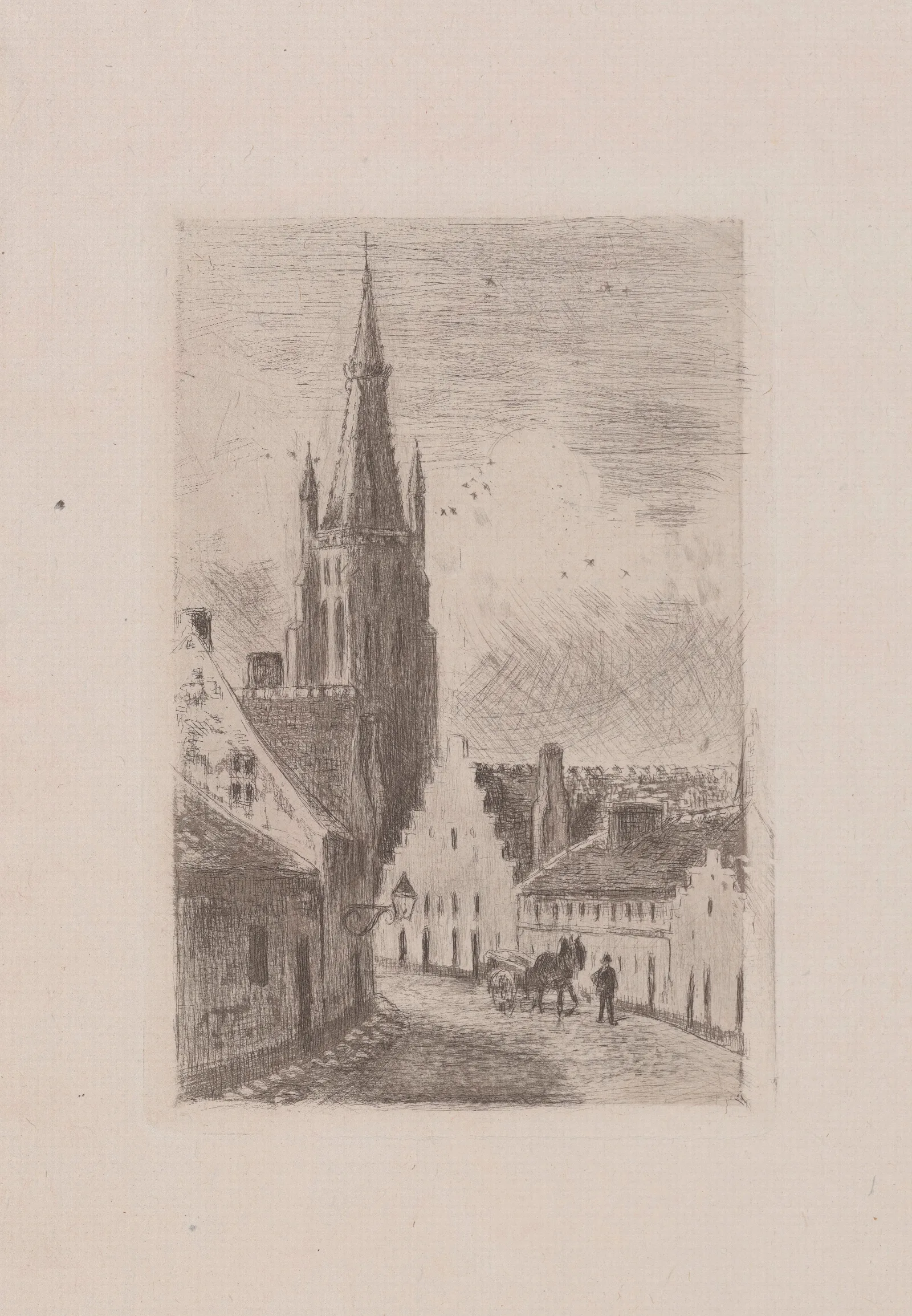 Notre Dame De Bruges Wall Art by Camille Pissarro - Canvas Print