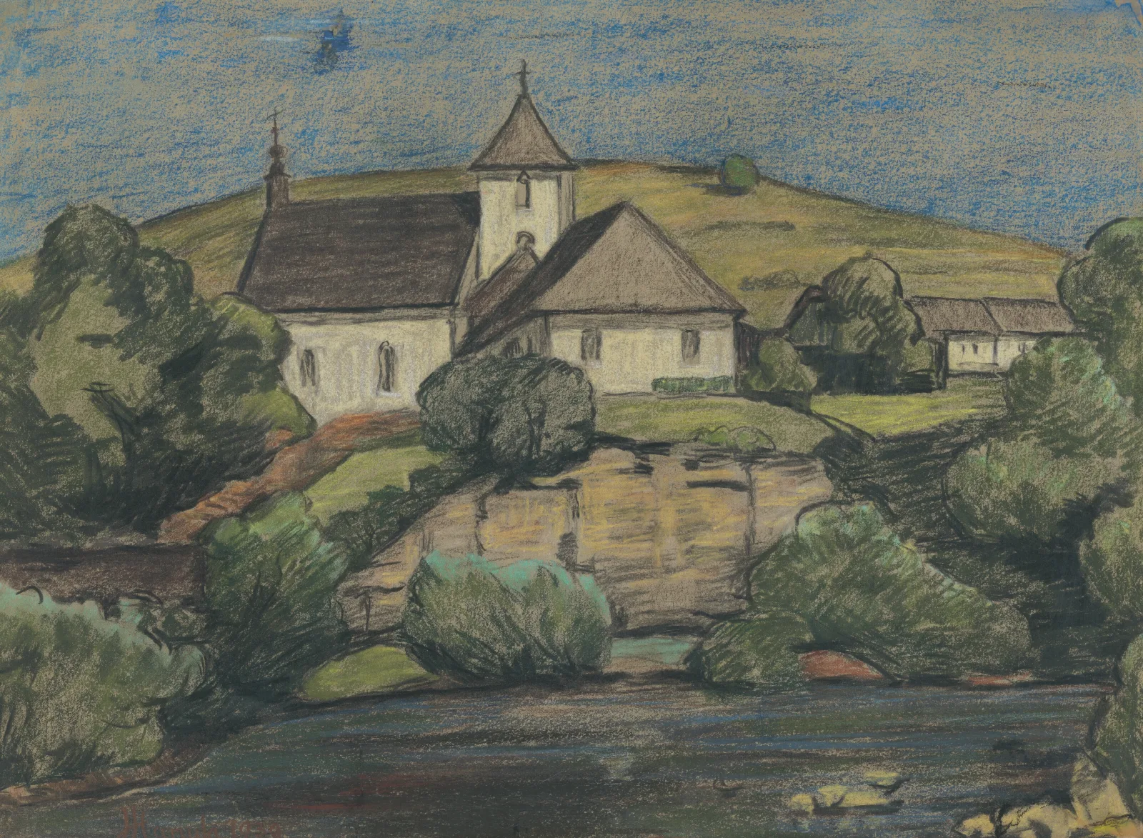 View Of The Church Wall Art by Jozef Hanula - Canvas Print