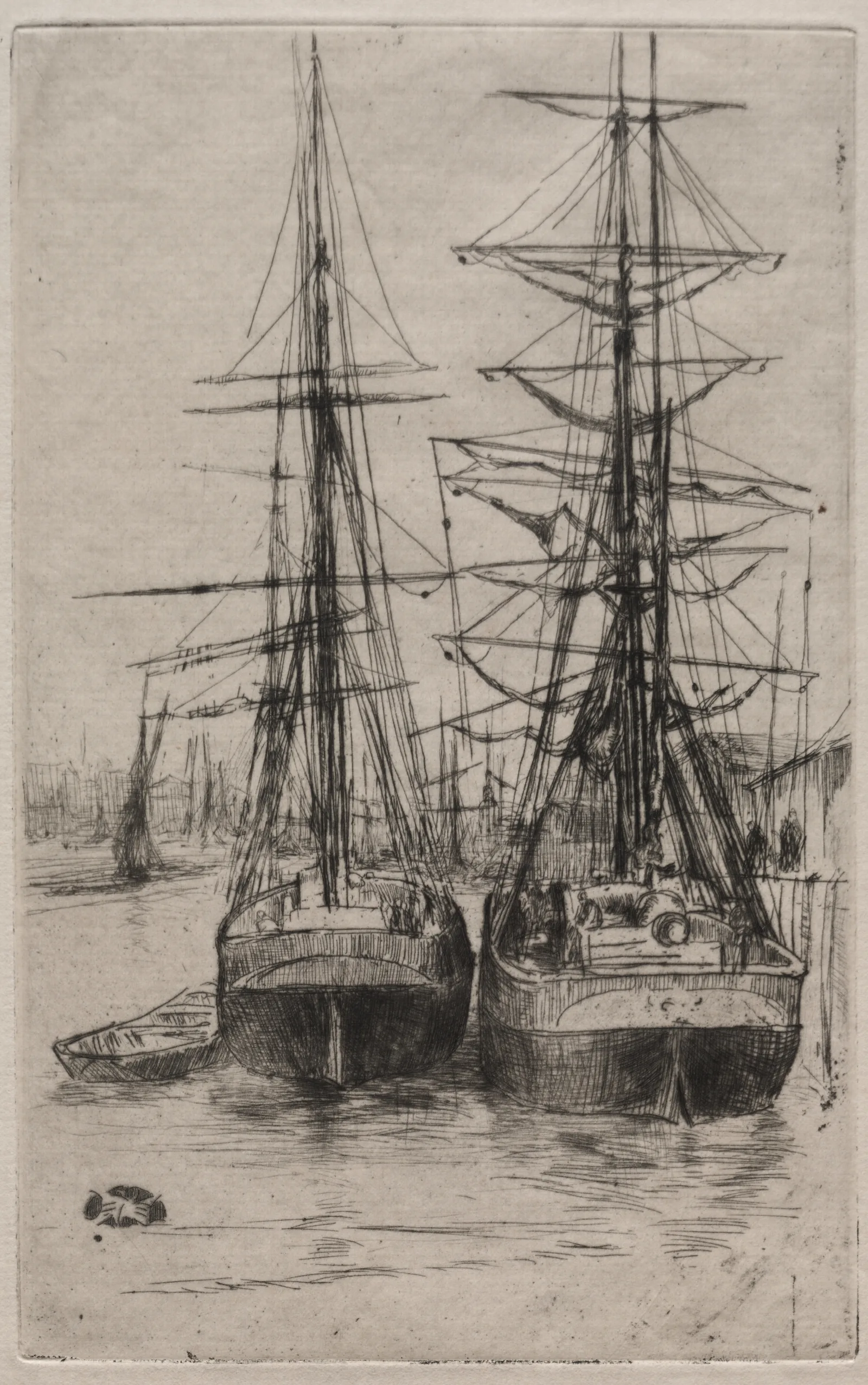 The Two Ships Wall Art by James Abbott McNeill Whistler - Canvas Print