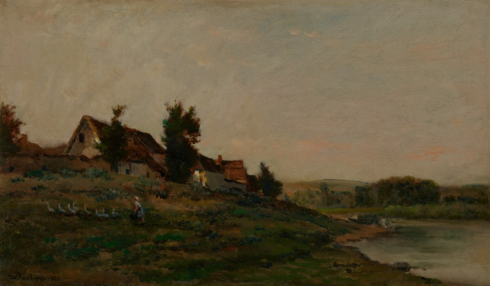 Le Chaumiere Wall Art by Charles François Daubigny - Canvas Print