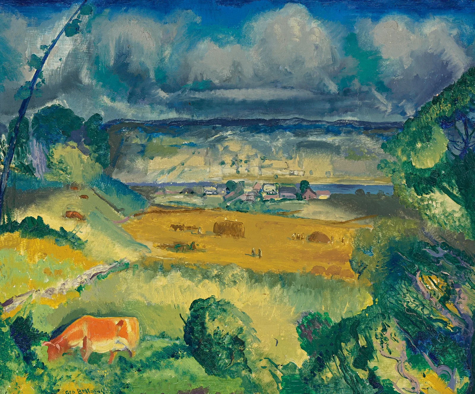 Clouds And Meadow Wall Art by George Wesley Bellows - Canvas Print