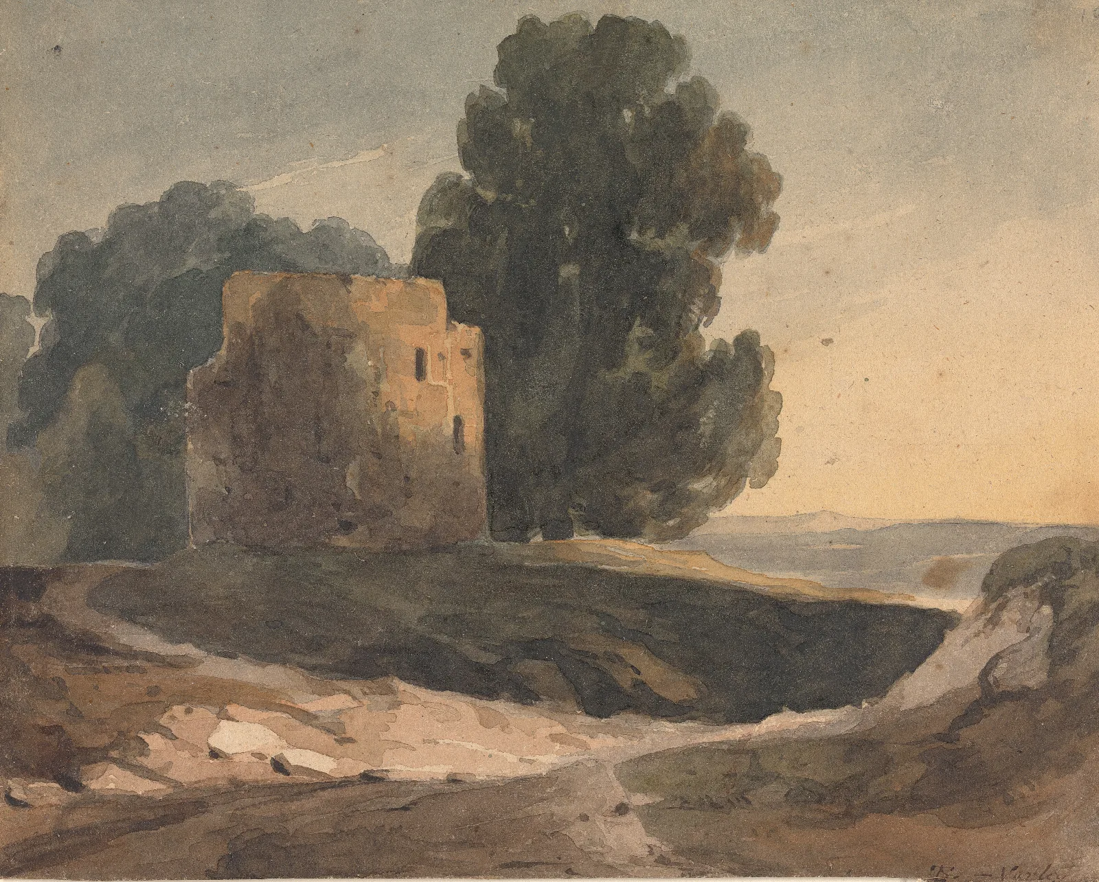 Landscape With Ruined Castle Trees Wall Art by Thomas Sully - Canvas Print
