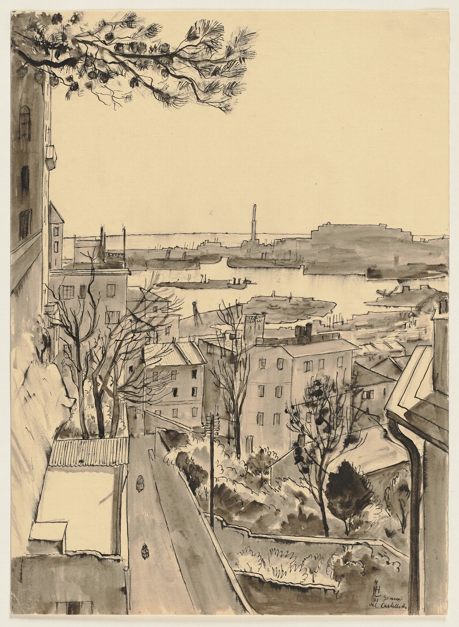 Blick Vom Castelletto Auf Genua Wall Art by Hermann Lismann - Canvas Print