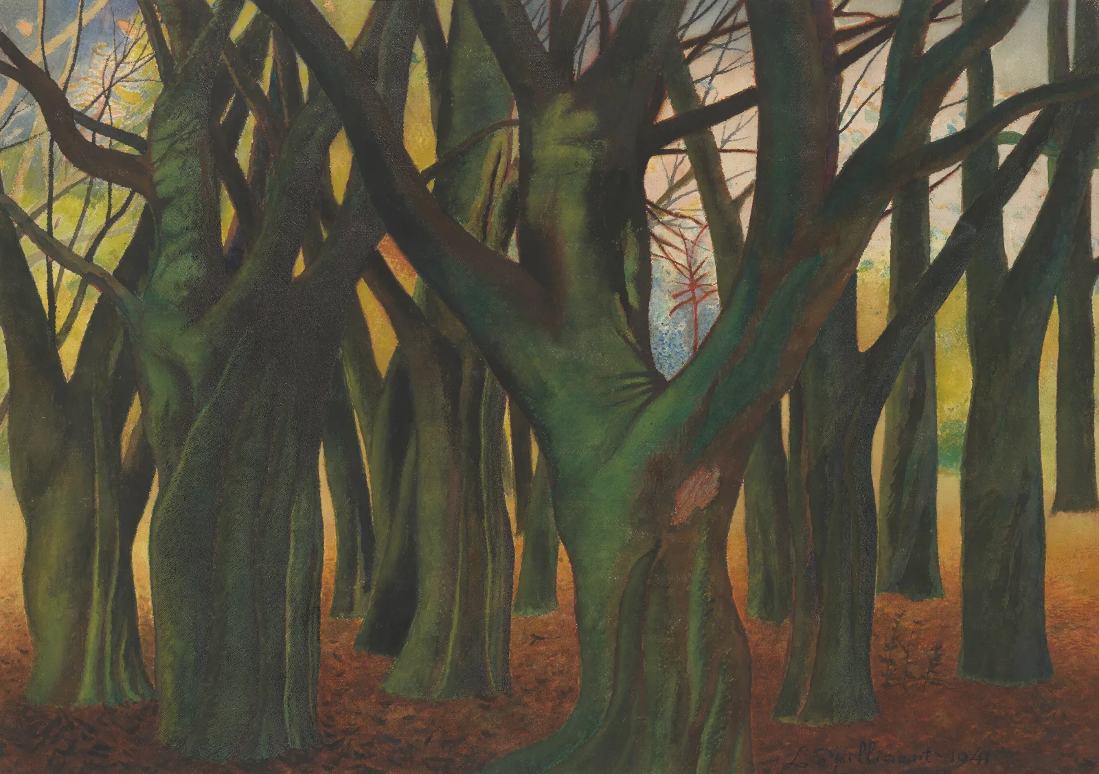 Groene Bomen Wall Art by Léon Spilliaert - Canvas Print