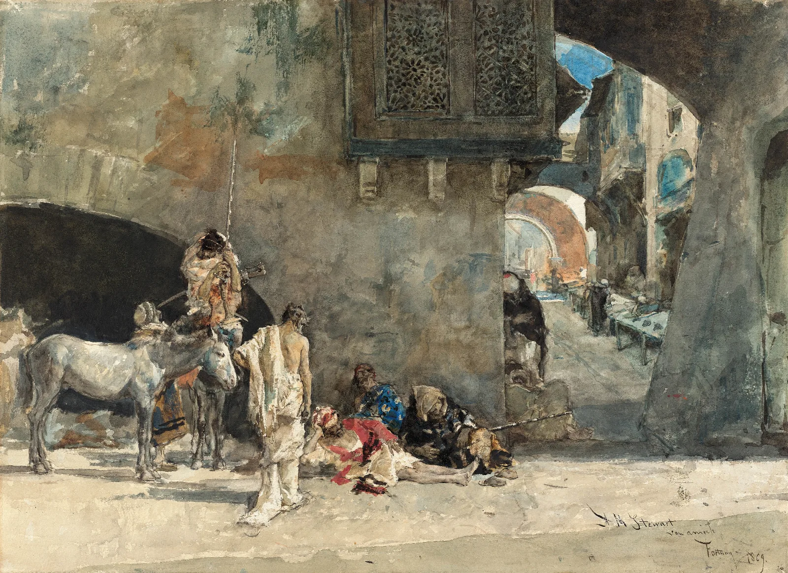 A Street In Tangiers Wall Art by Mariano Fortuny Marsal - Canvas Print