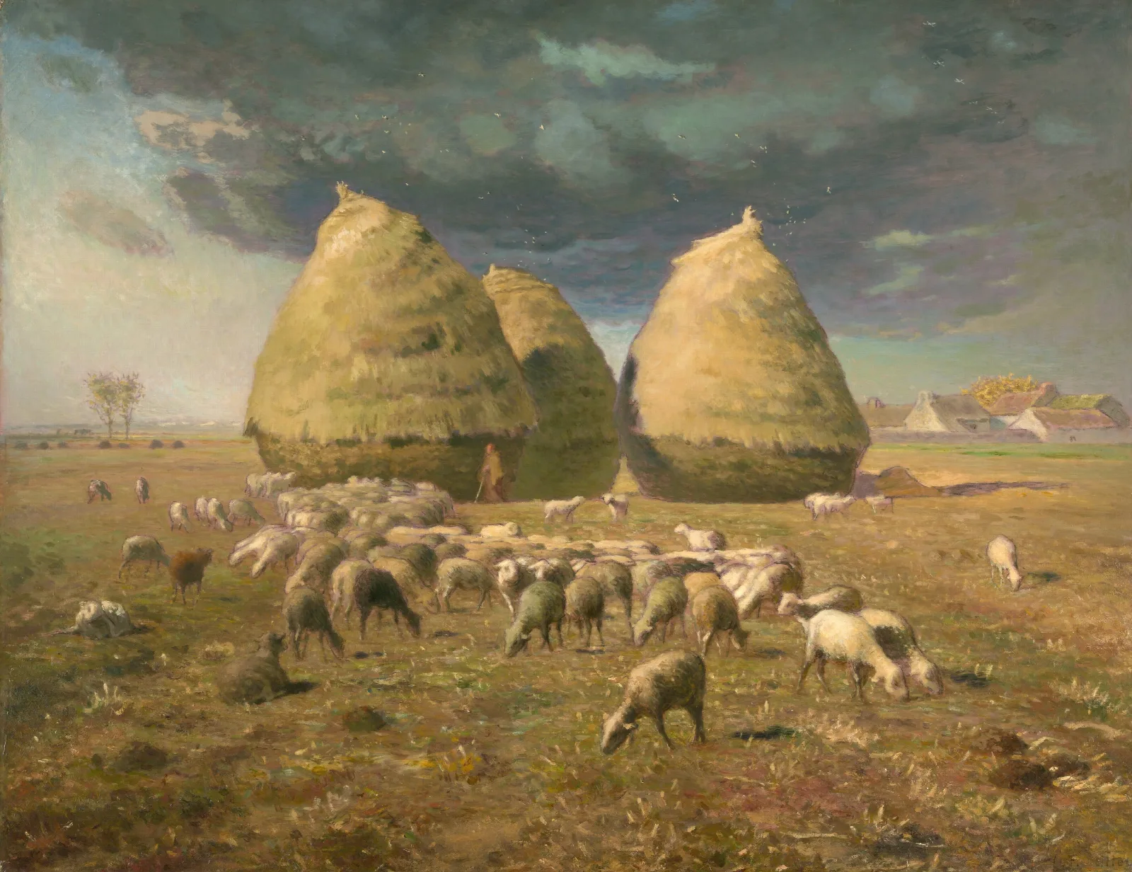 Haystacks Autumn Wall Art by Jean-François Millet - Canvas Print