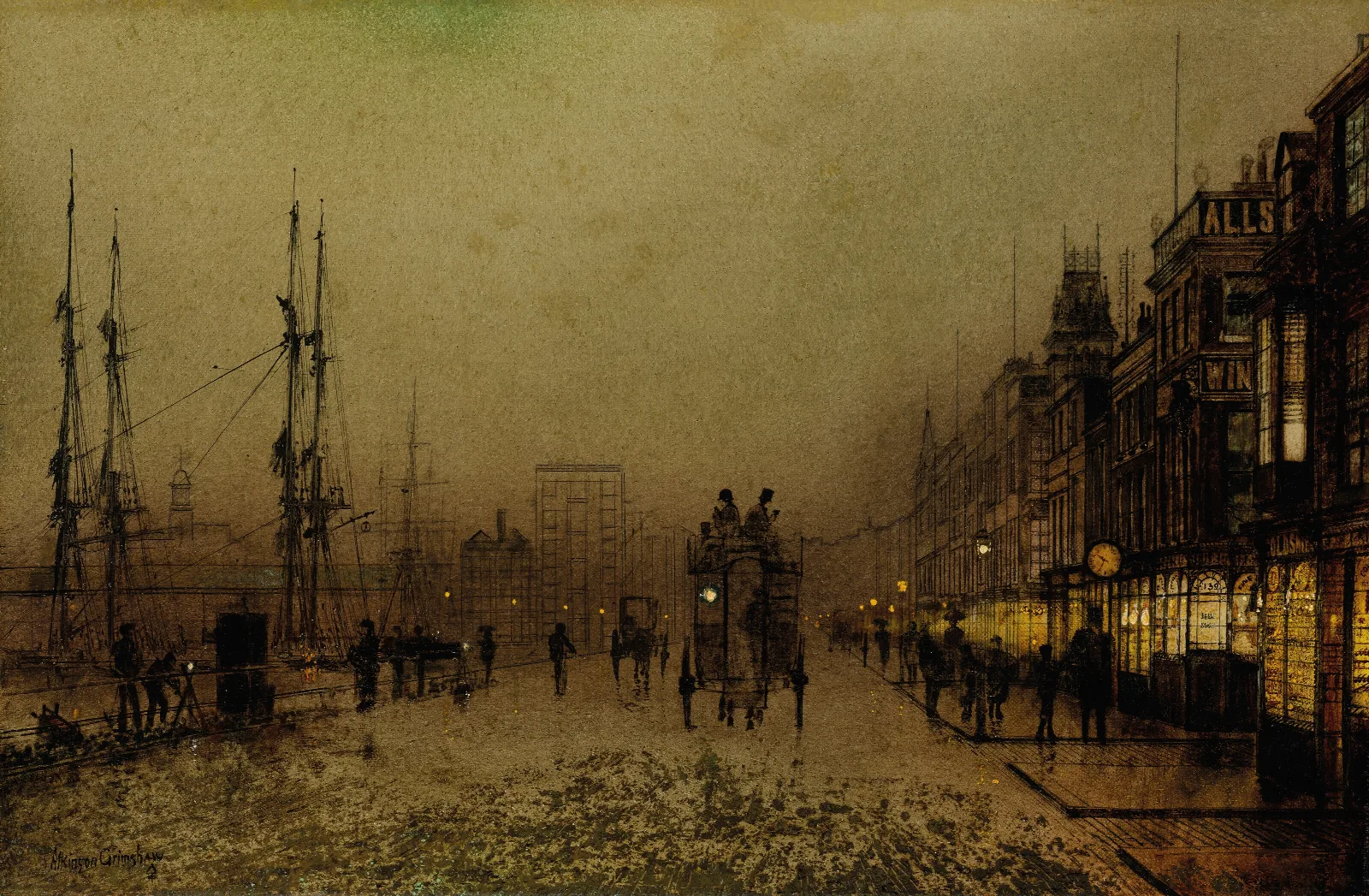 Glasgow Docks At Twilight Wall Art by John Atkinson Grimshaw - Canvas Print
