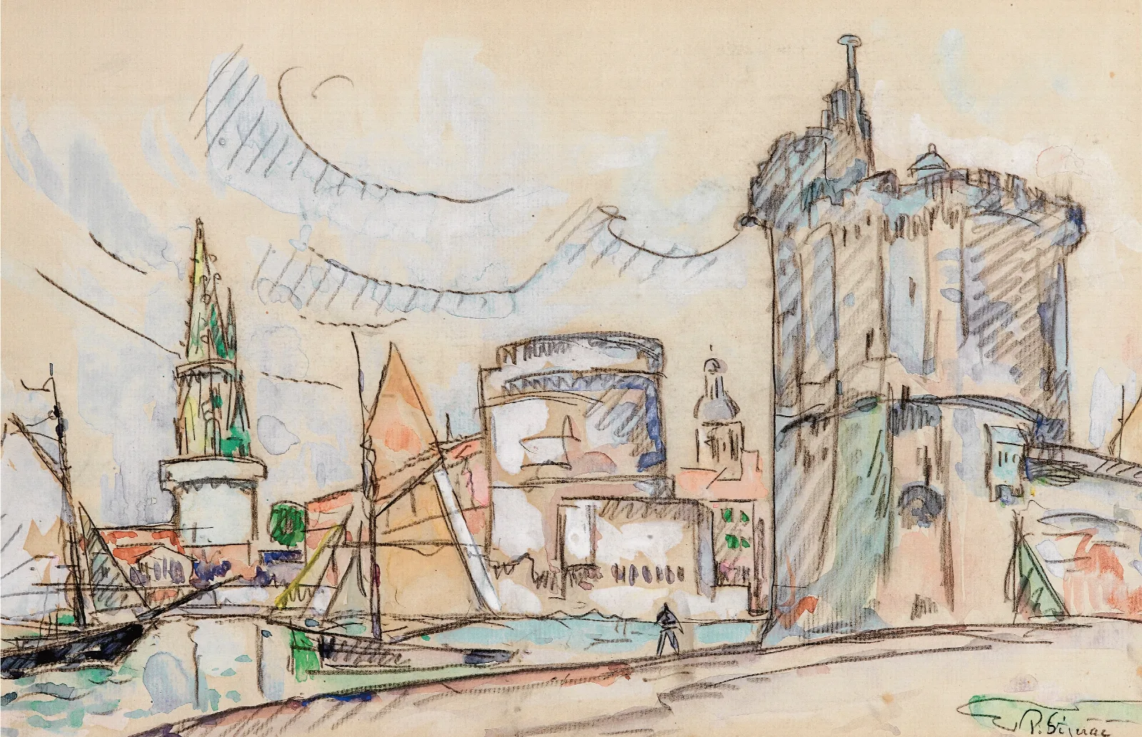 Le Port De La Rochelle Wall Art by Paul Signac - Canvas Print