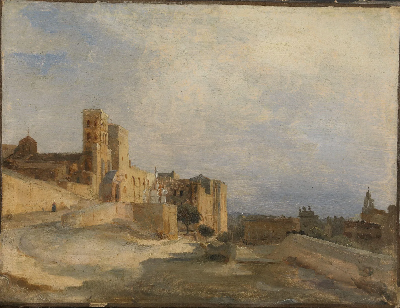 The Papal Castle In Avignon Wall Art by Jean-Baptiste-Camille Corot - Canvas Print