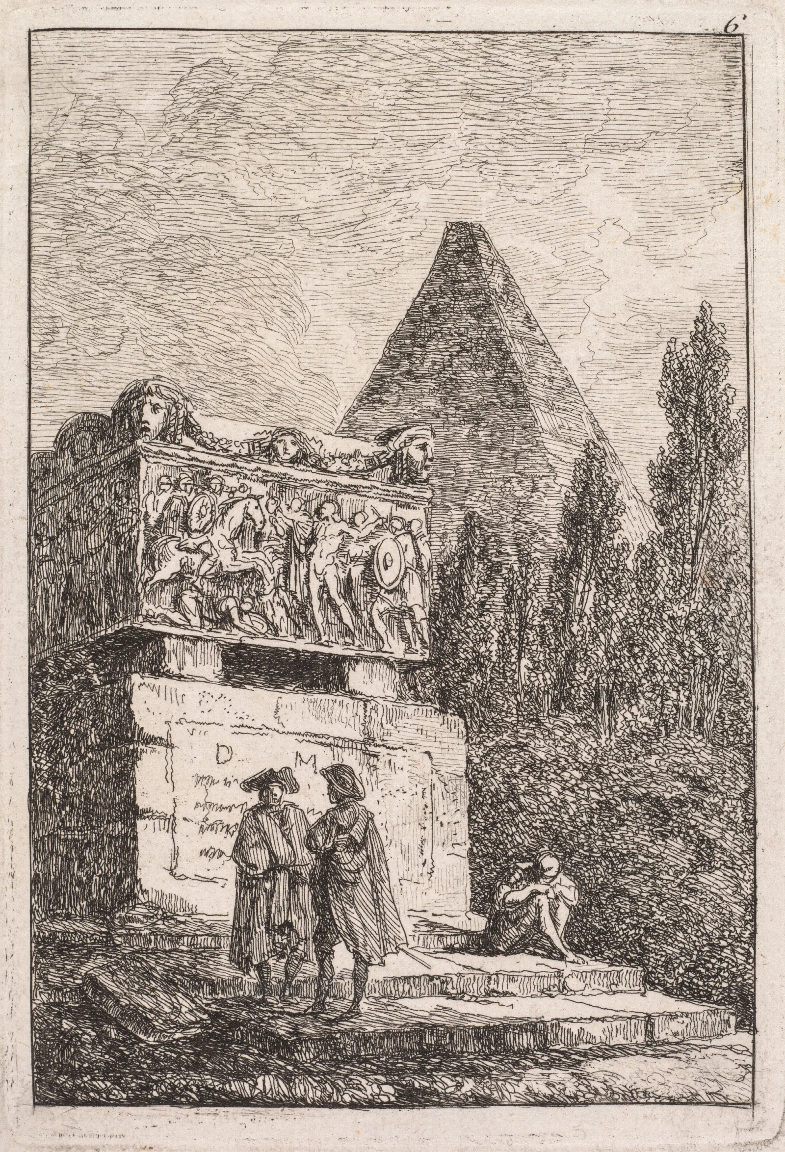 Le Sarcophage Wall Art by Hubert Robert - Canvas Print