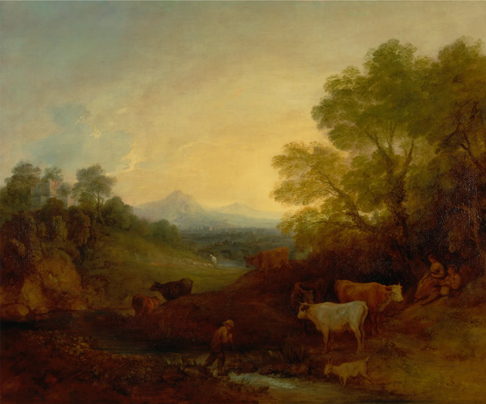 Landscape With Cattle 11 Wall Art by Thomas Gainsborough - Canvas Print