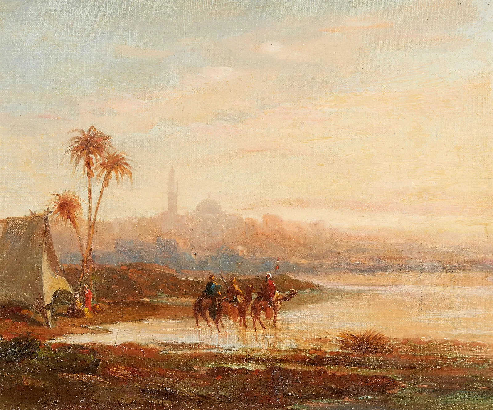 Beduinen Vor Den Toren Jerusalems Wall Art by Ippolito Caffi - Canvas Print