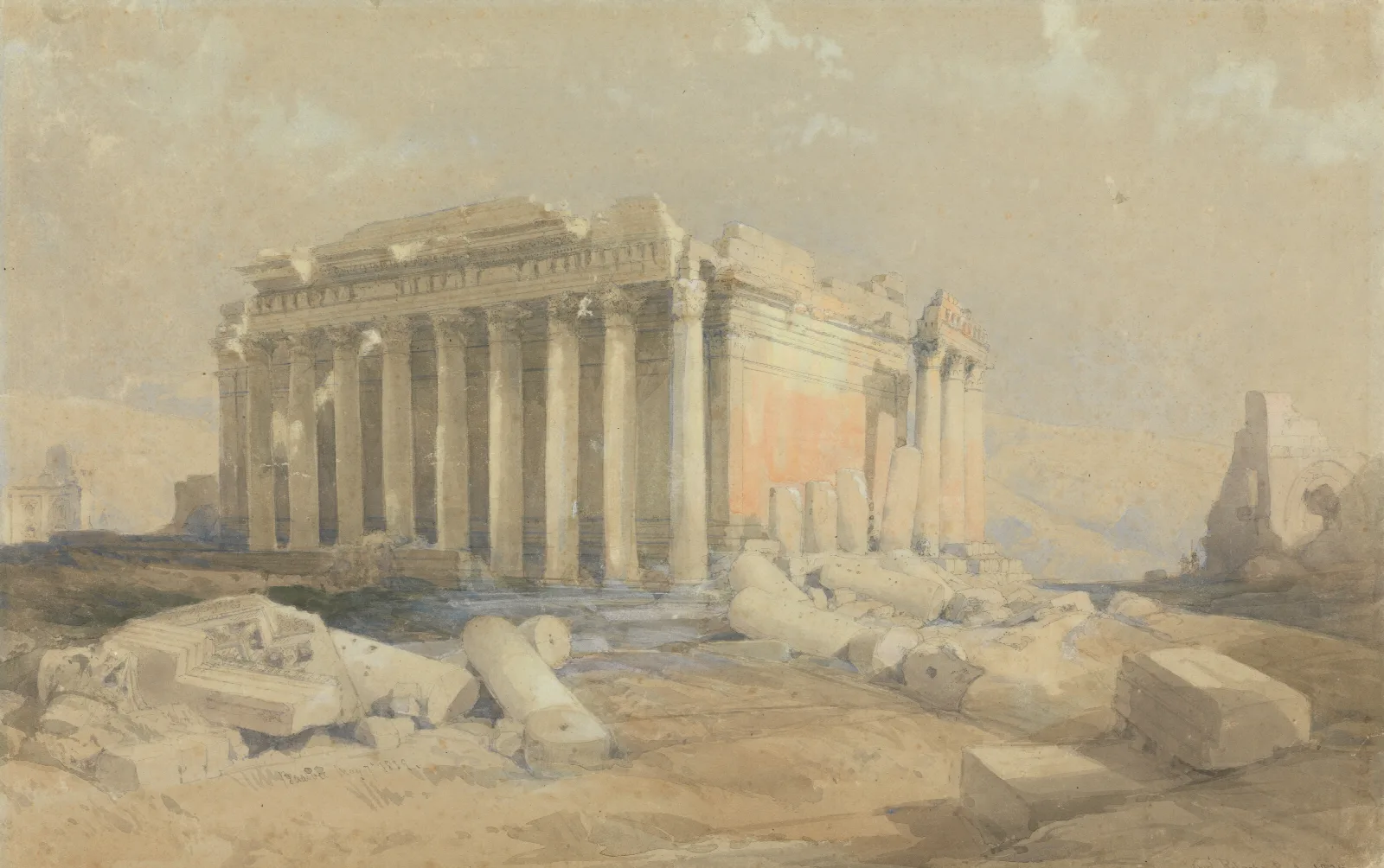 The Temple Of Baalbec Wall Art by David Roberts - Canvas Print