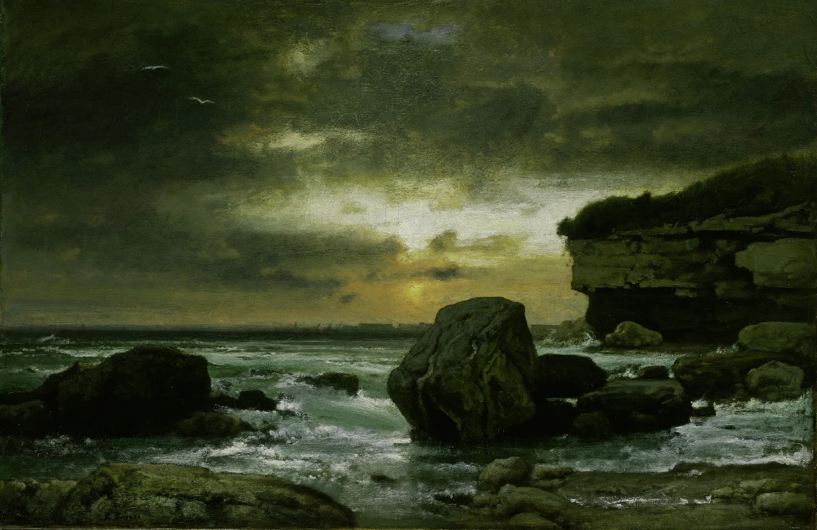 A Marine Wall Art by George Inness - Canvas Print
