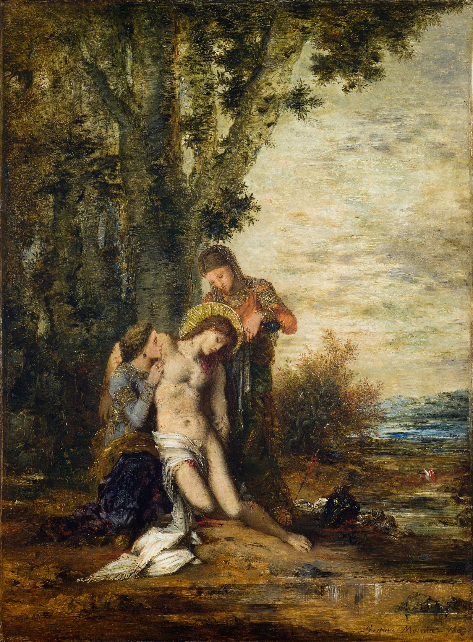 The Martyred Saint Sebastian Wall Art by Gustave Moreau - Canvas Print
